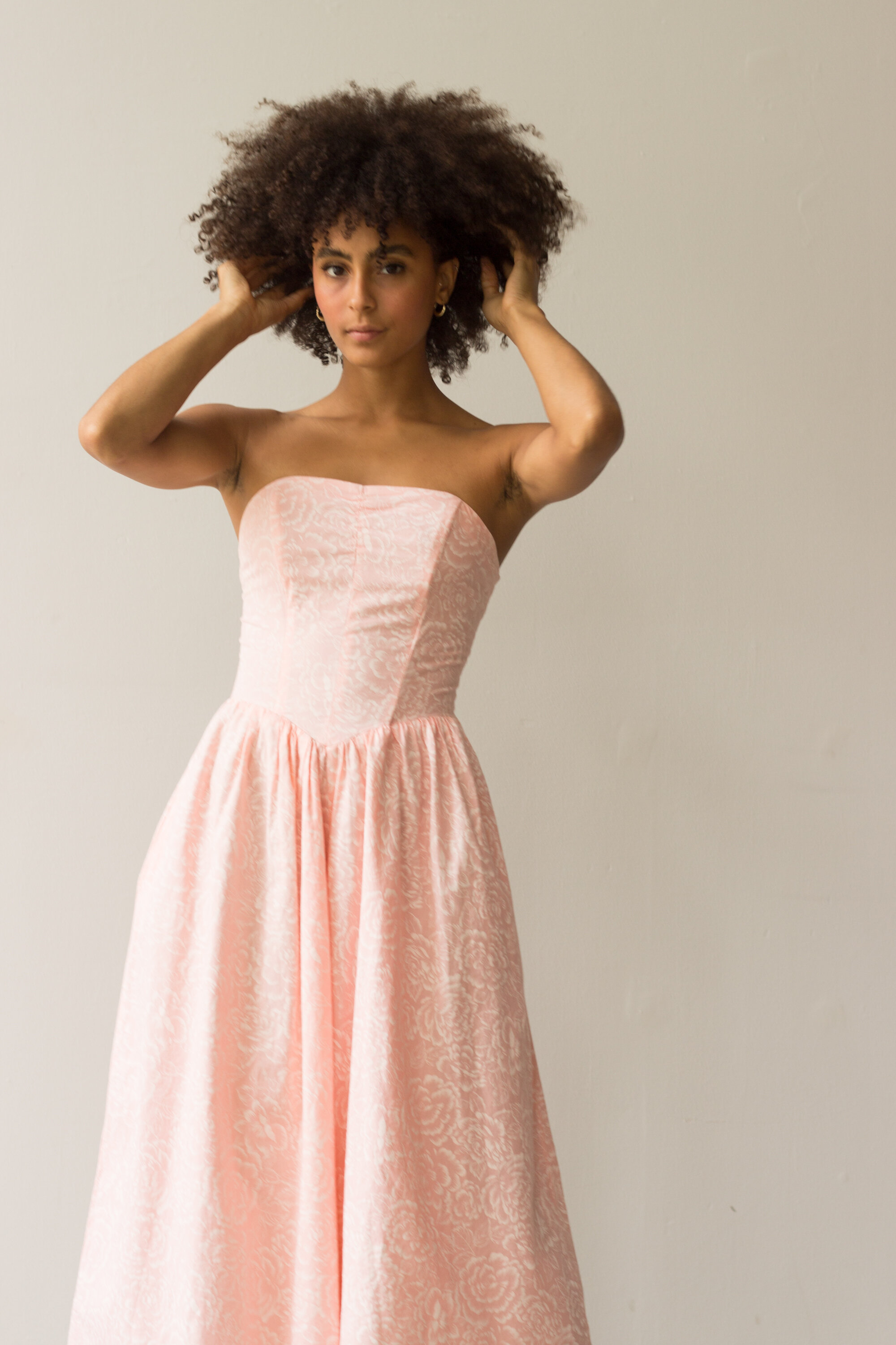 1980s Pink Cotton Bustier Dress Wayward Collection 1980s Pink Cotton Bustier Dress Wayward Collection