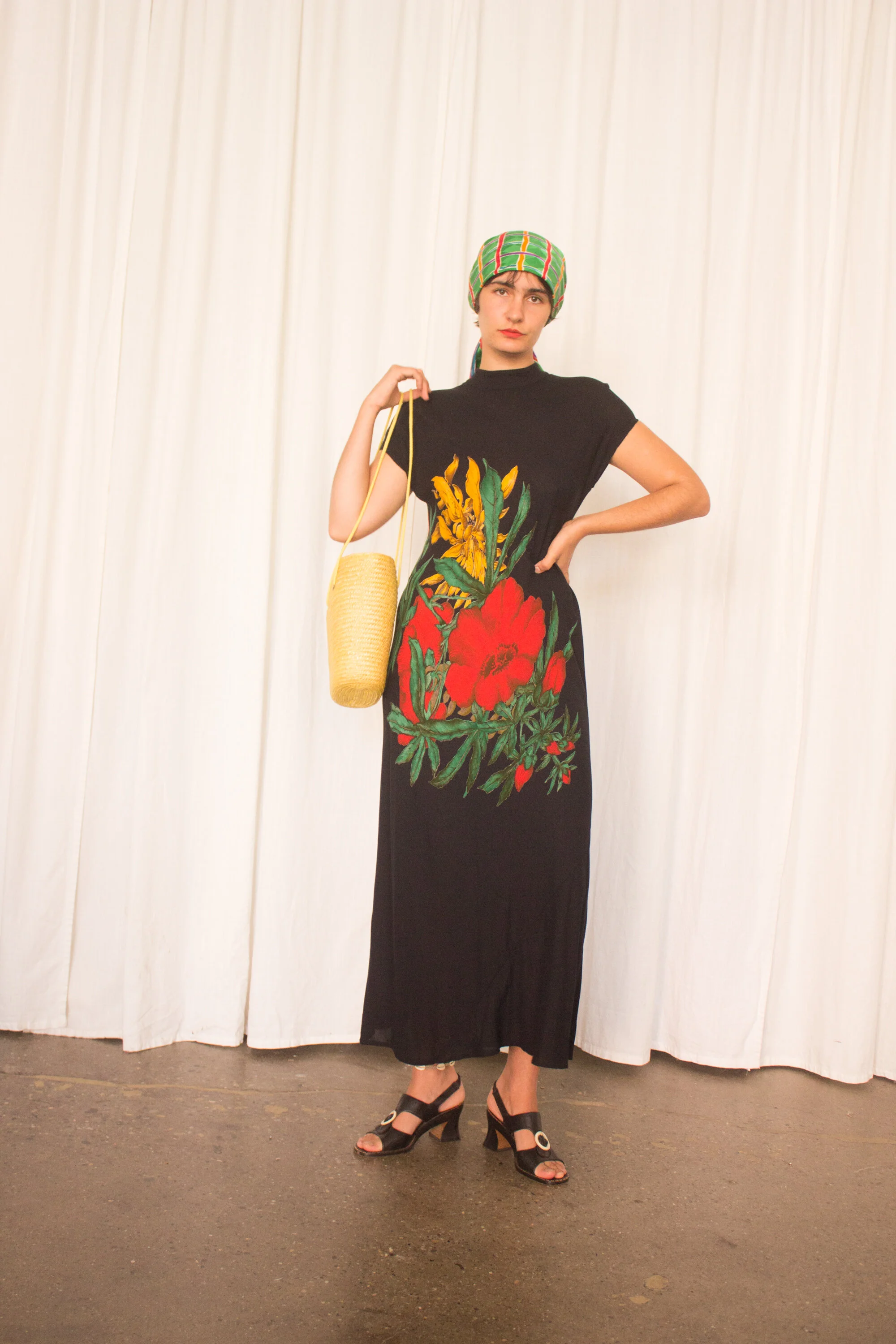 1990s Carole Little Bias Cut Floral Dress  Wayward Collection