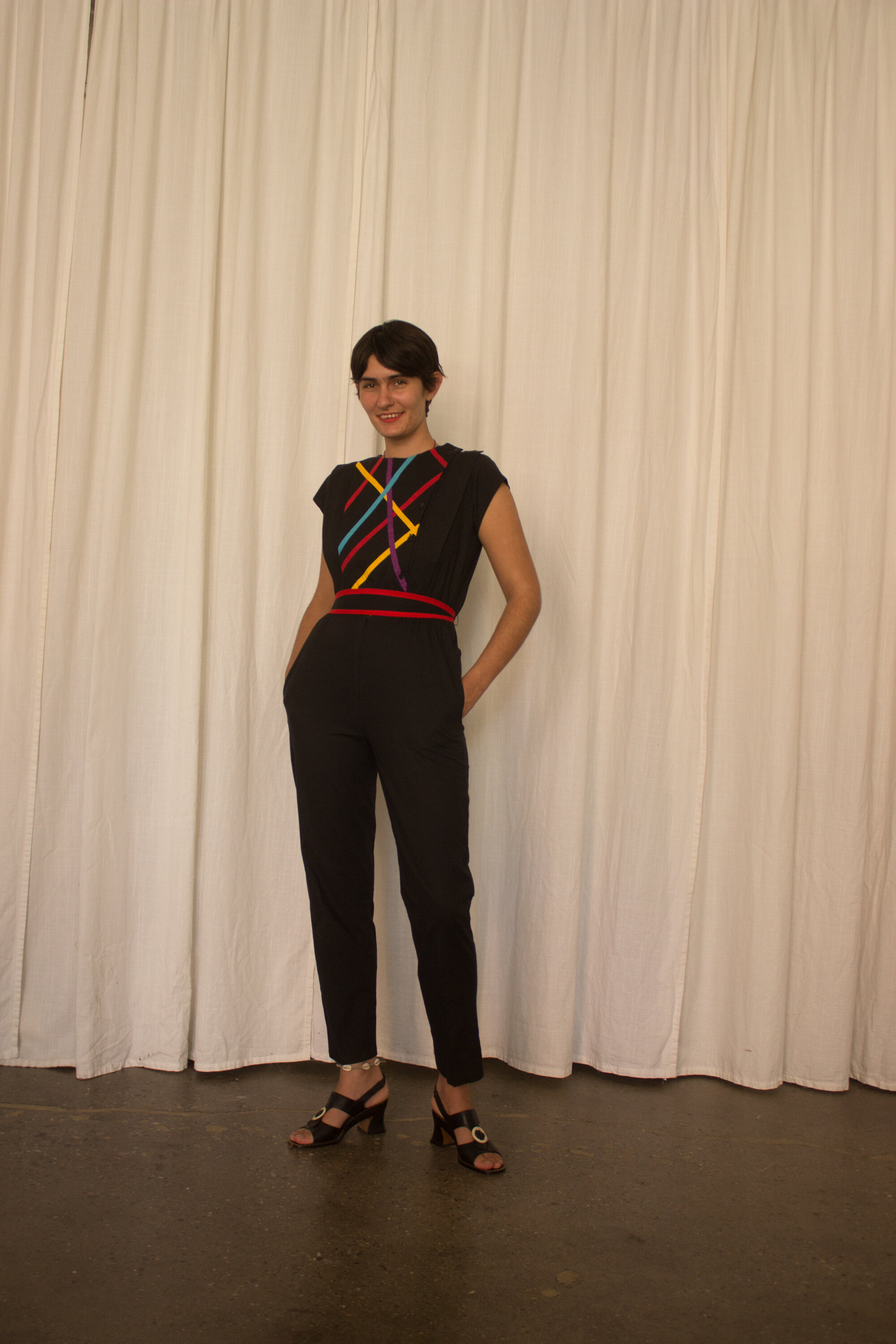 Hand-Painted Checkerboard Vintage Sailor Pants