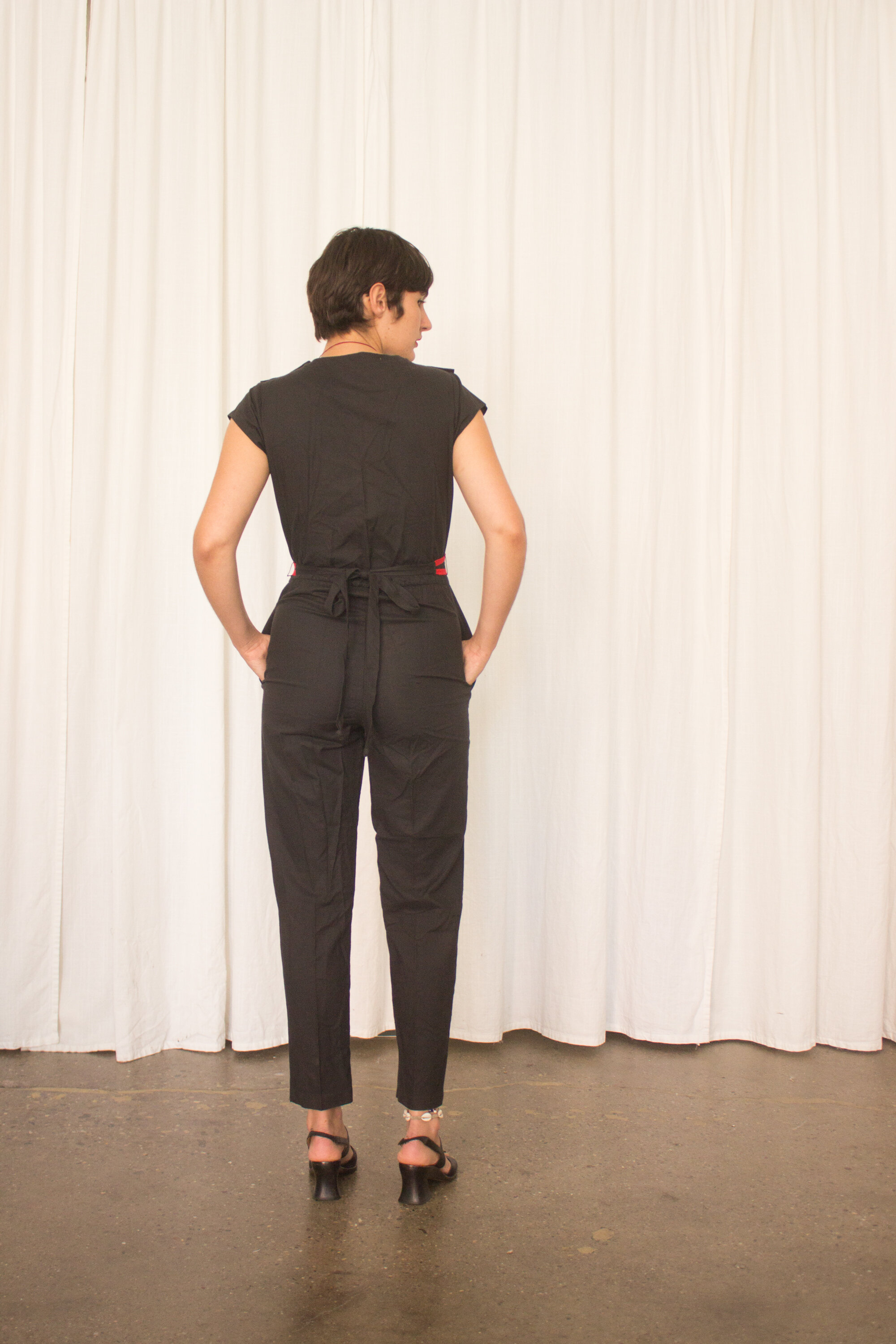 1980s Colorful Lattice Cotton Jumpsuit