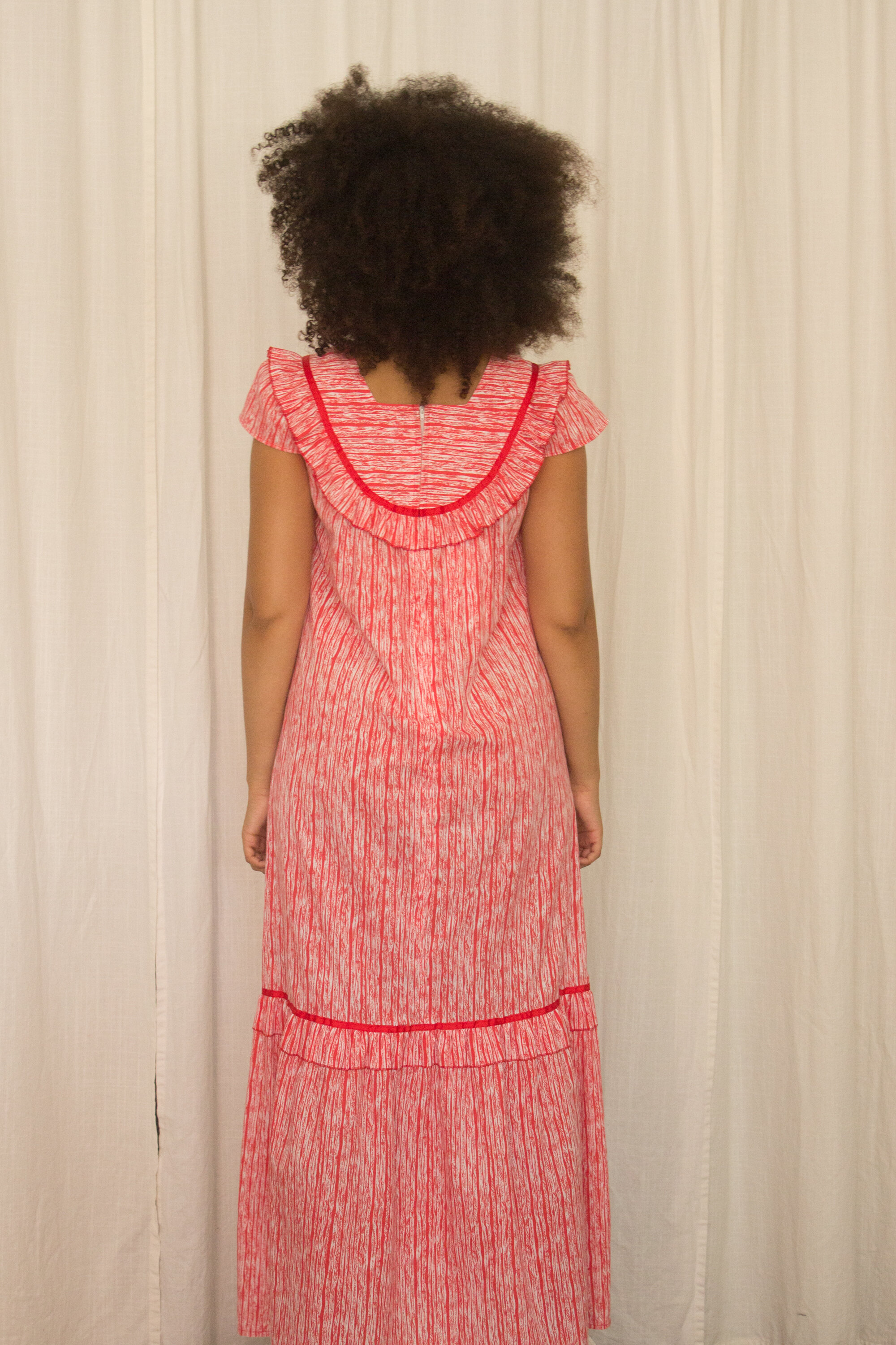 1970s Hawaiian Cotton Maxi Dress