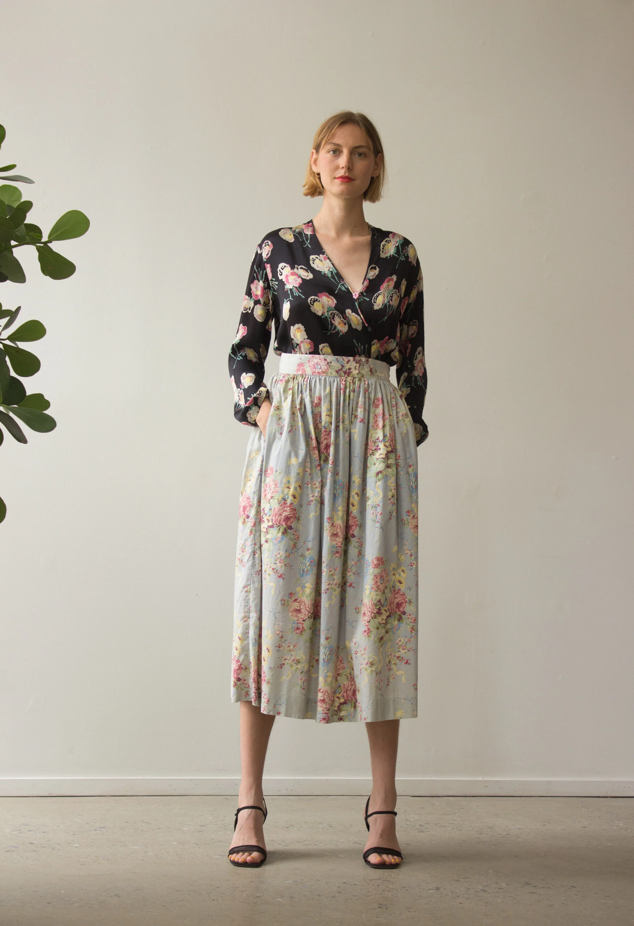 1980s Ralph Lauren Floral Cotton Skirt — Wayward Collection