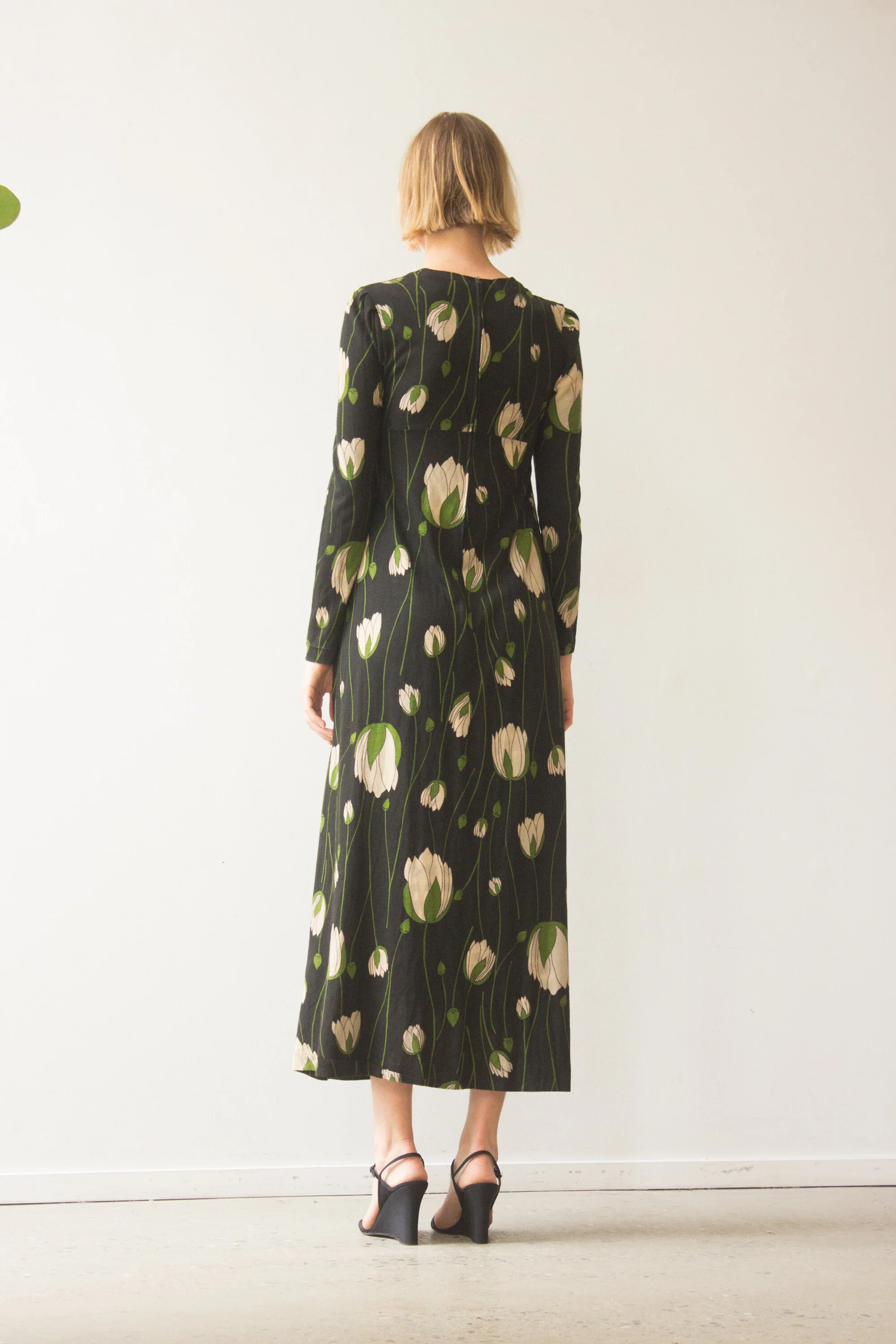 1970s Diane von Furstenberg Art Deco Trapeze Maxi Dress  Wayward Collection