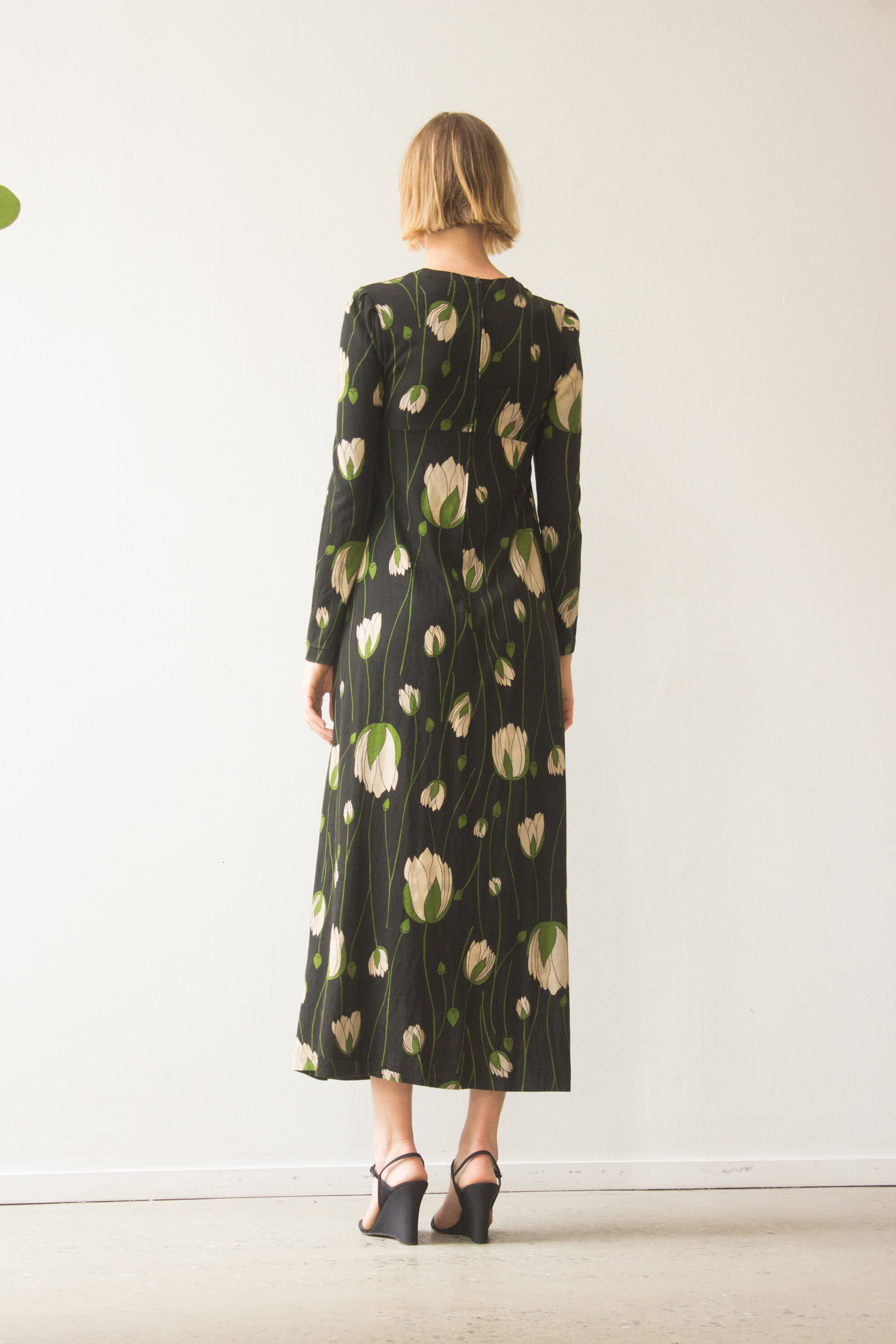 1970s Diane von Furstenberg Art Deco Trapeze Maxi Dress