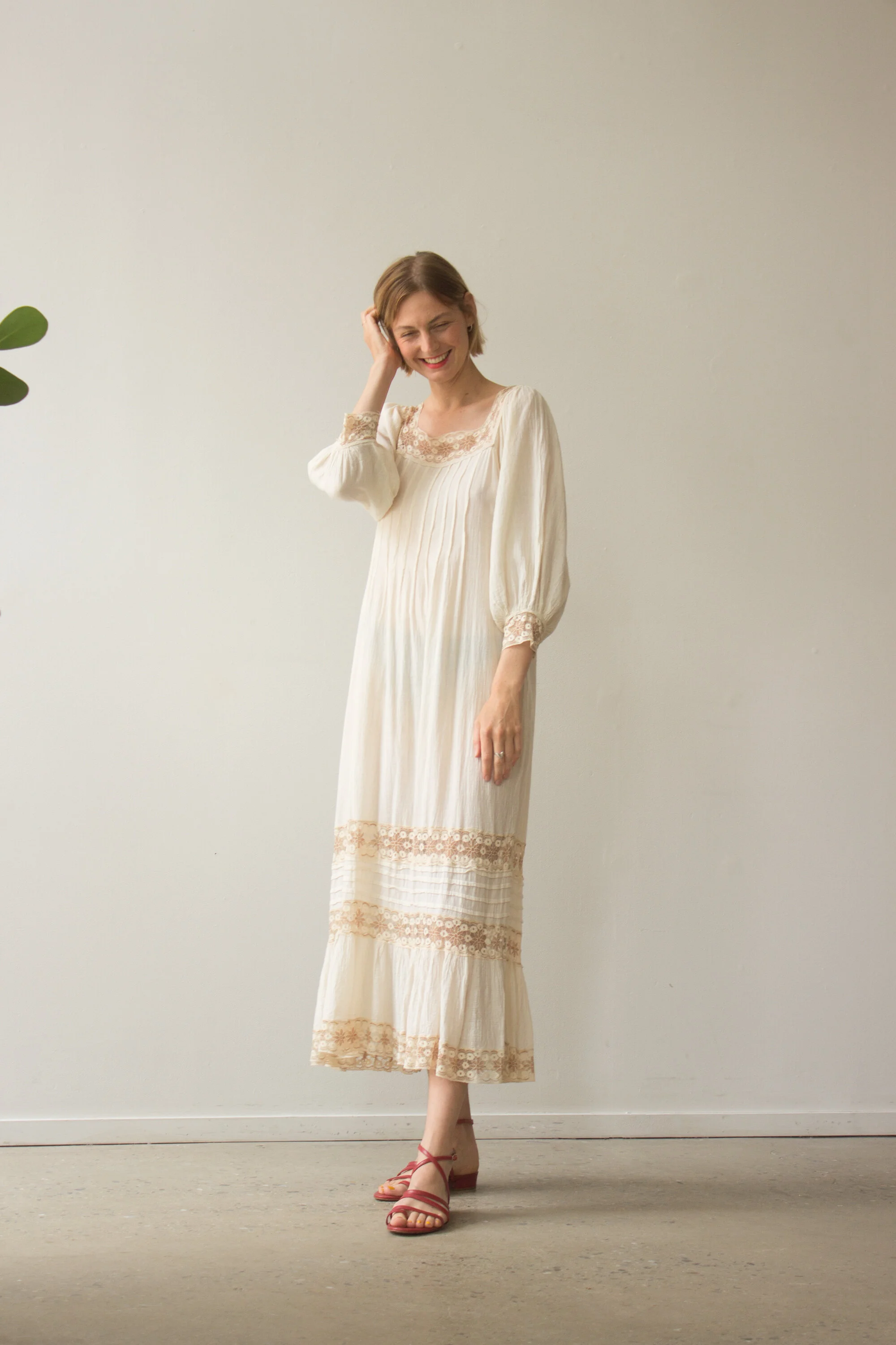 1970s Gauze and Lace Easy Dress  Wayward Collection
