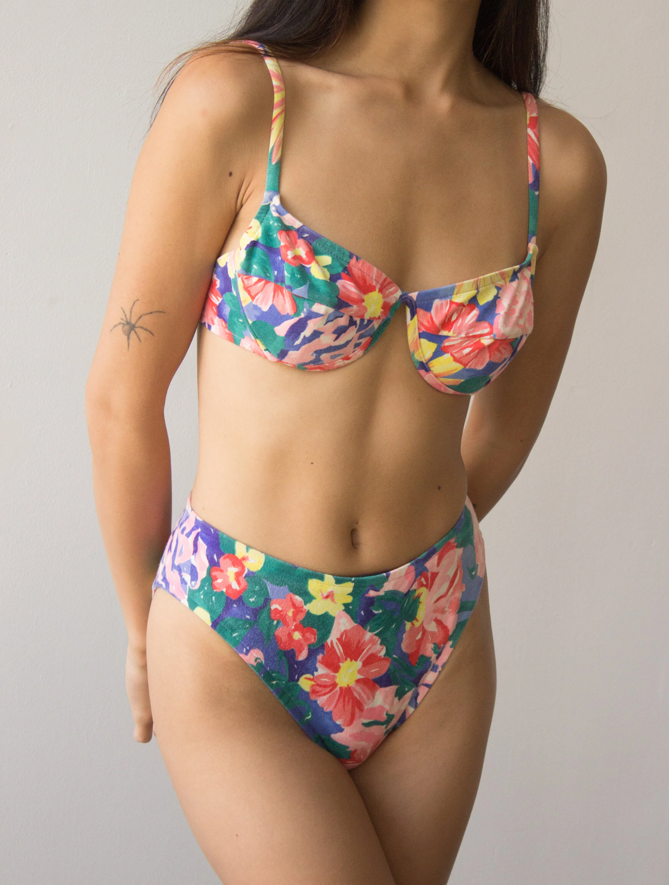 1980s Jantzen Floral Cotton High Waist Bikini — Wayward Collection