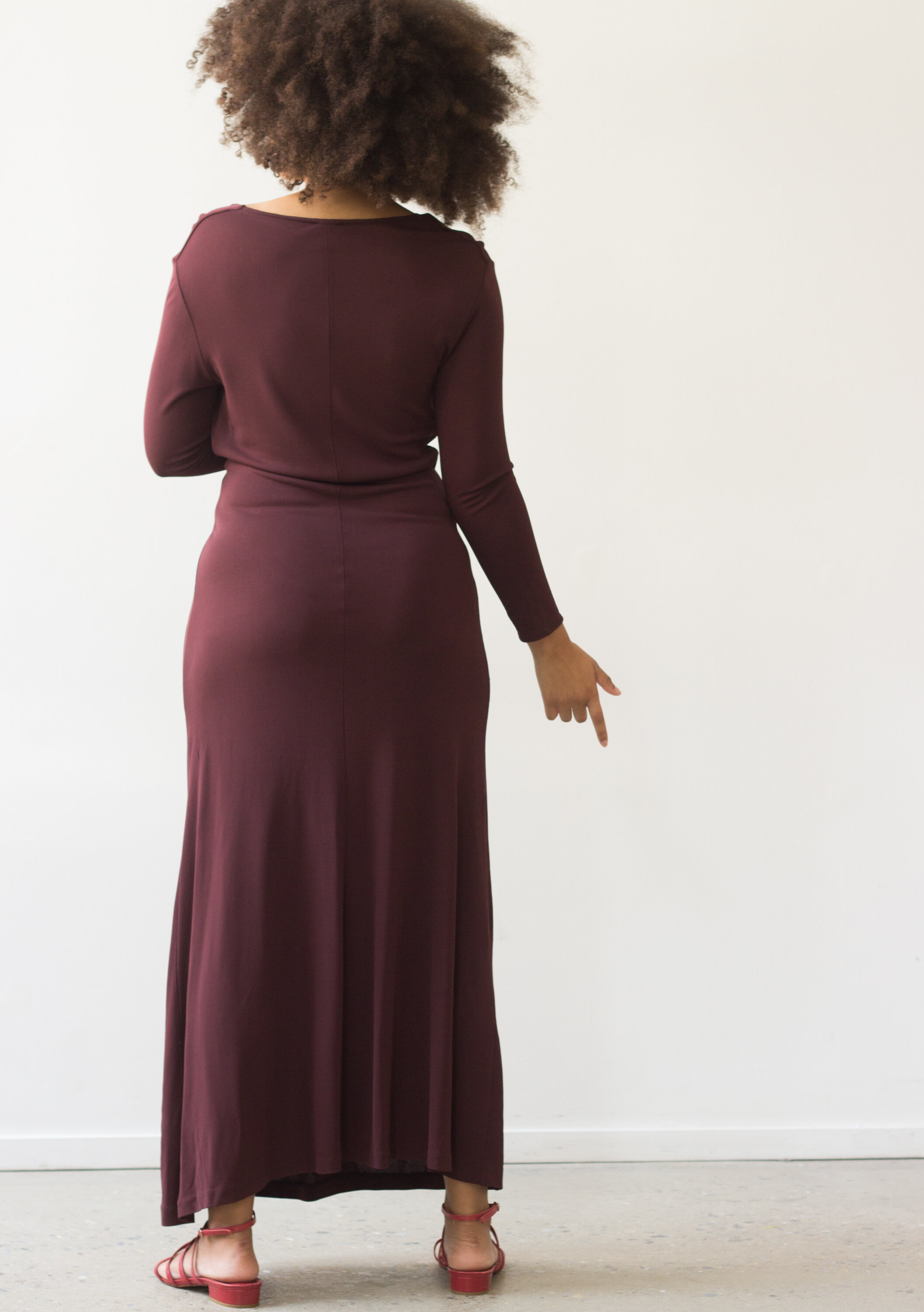 1990s KORS Mulberry Jersey Draped Gown