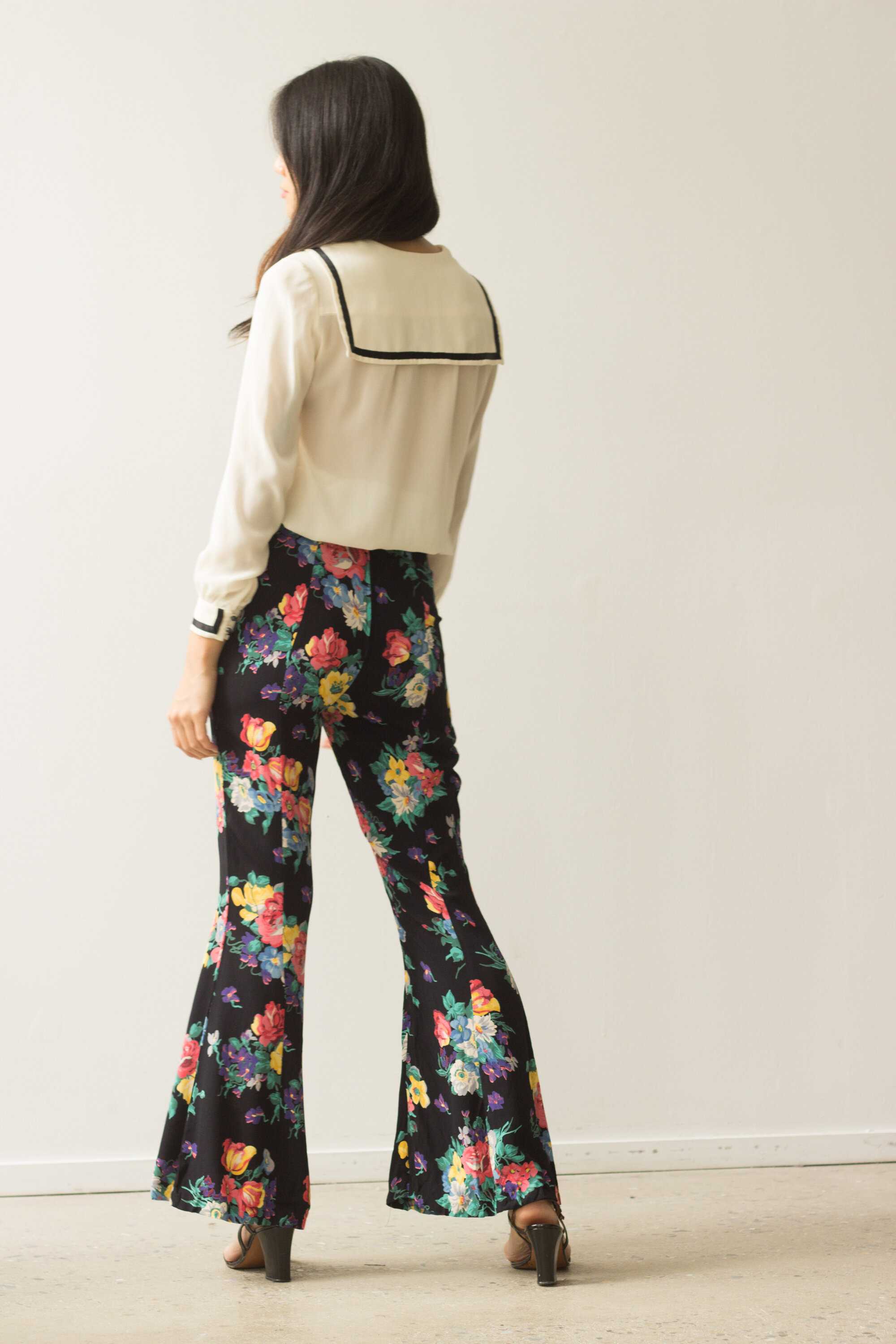 1990s Betsey Johnson Cold Rayon Bell Bottoms