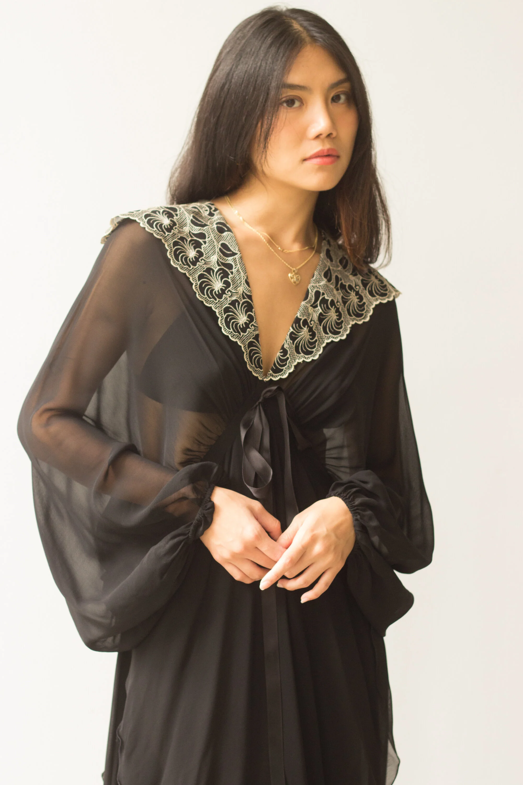 ambre embroidered floral dress Embroidered Balloon Sleeve Midi Dress – Sugar & Thread main image 0