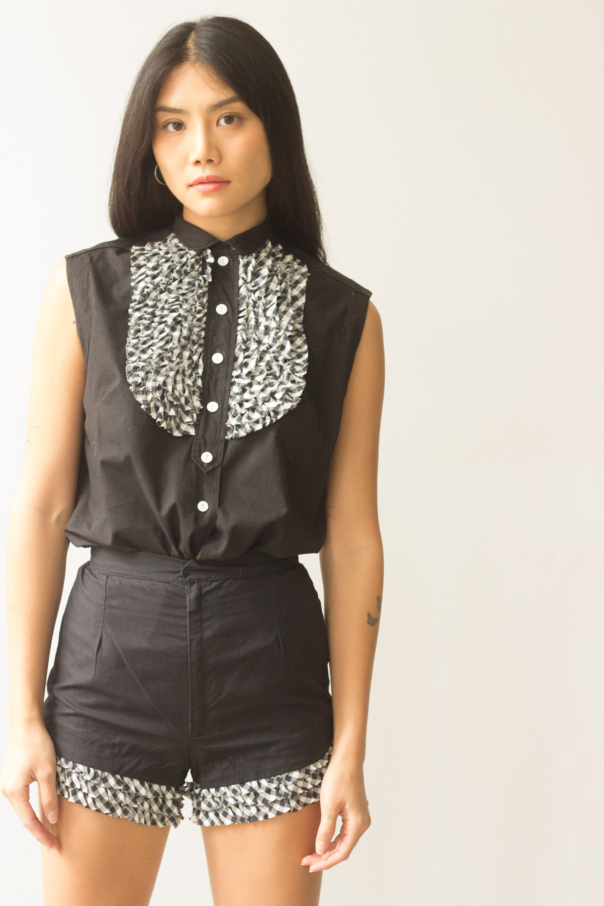 1950s Ruffled Cotton Two Piece Playsuit