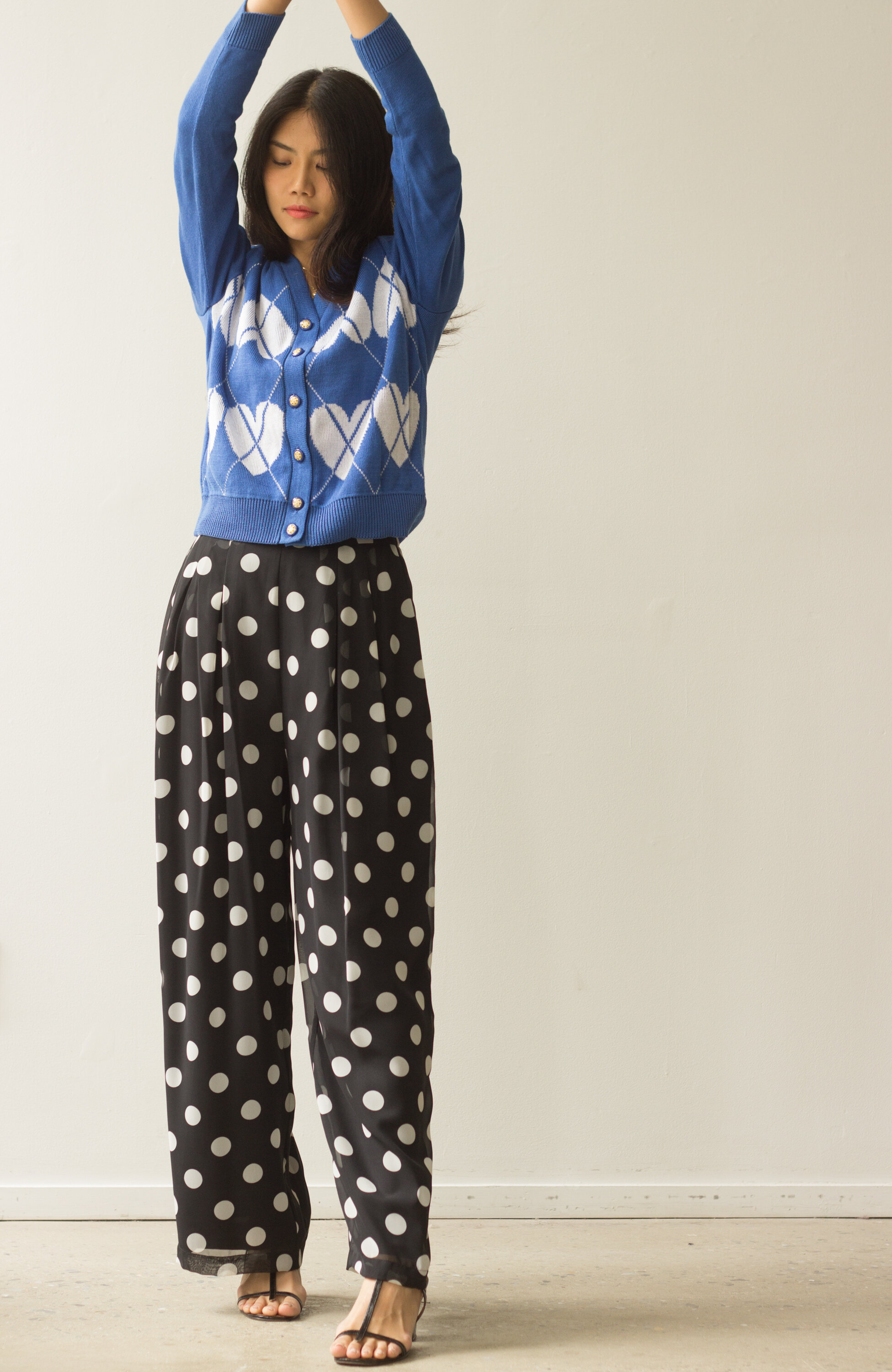 1990s Vivienne Tam Polka Dot Palazzo Pants