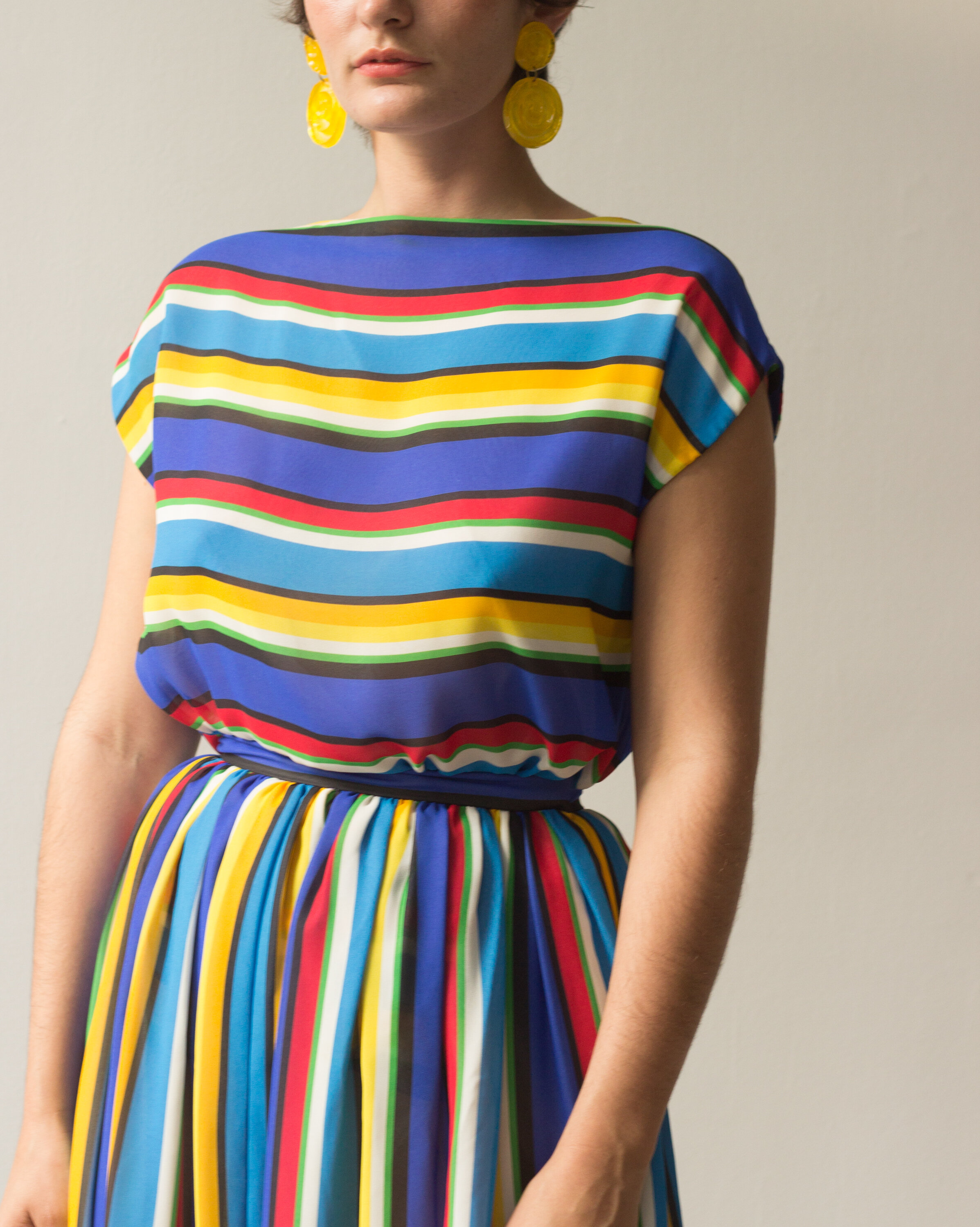 1970s Bill Blass Striped "Loop" Set