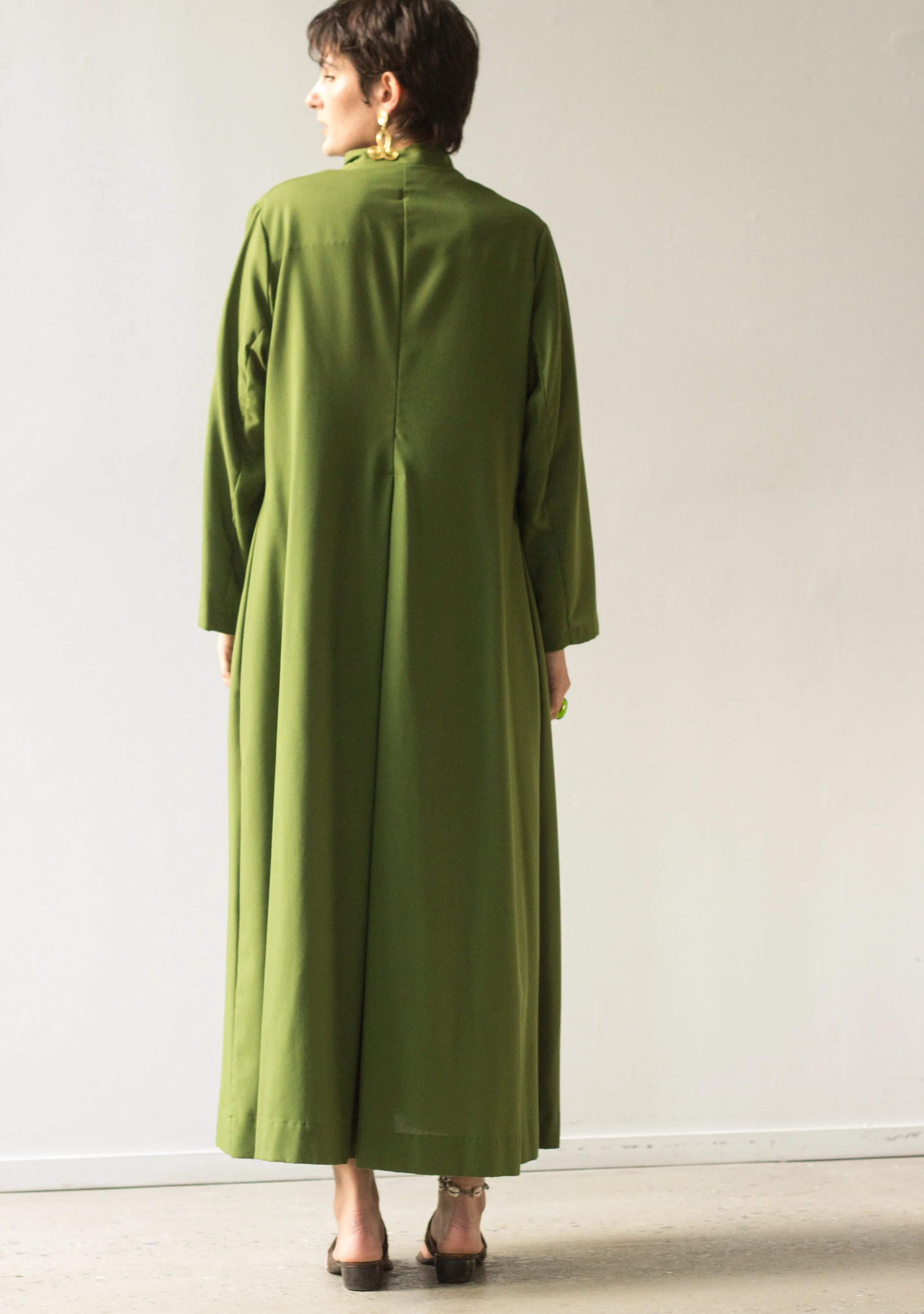 strapless open back dress Soft Mesh Kaftan Olive | Modest Kaftans main image 0