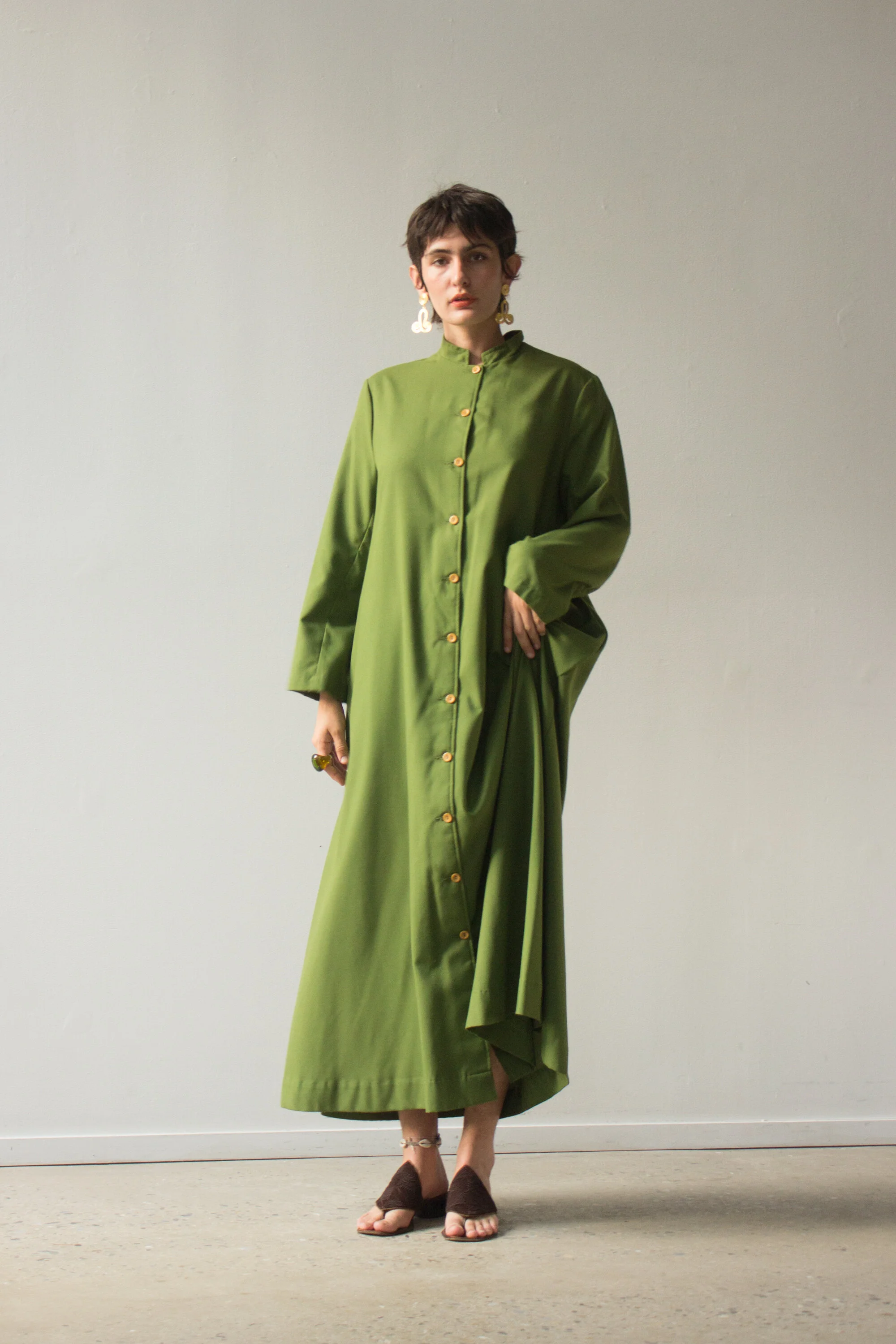 olive green kaftan dress Olive Green Striped Kaftan - Plus Size Poolside & Resort Dress 1X-3X