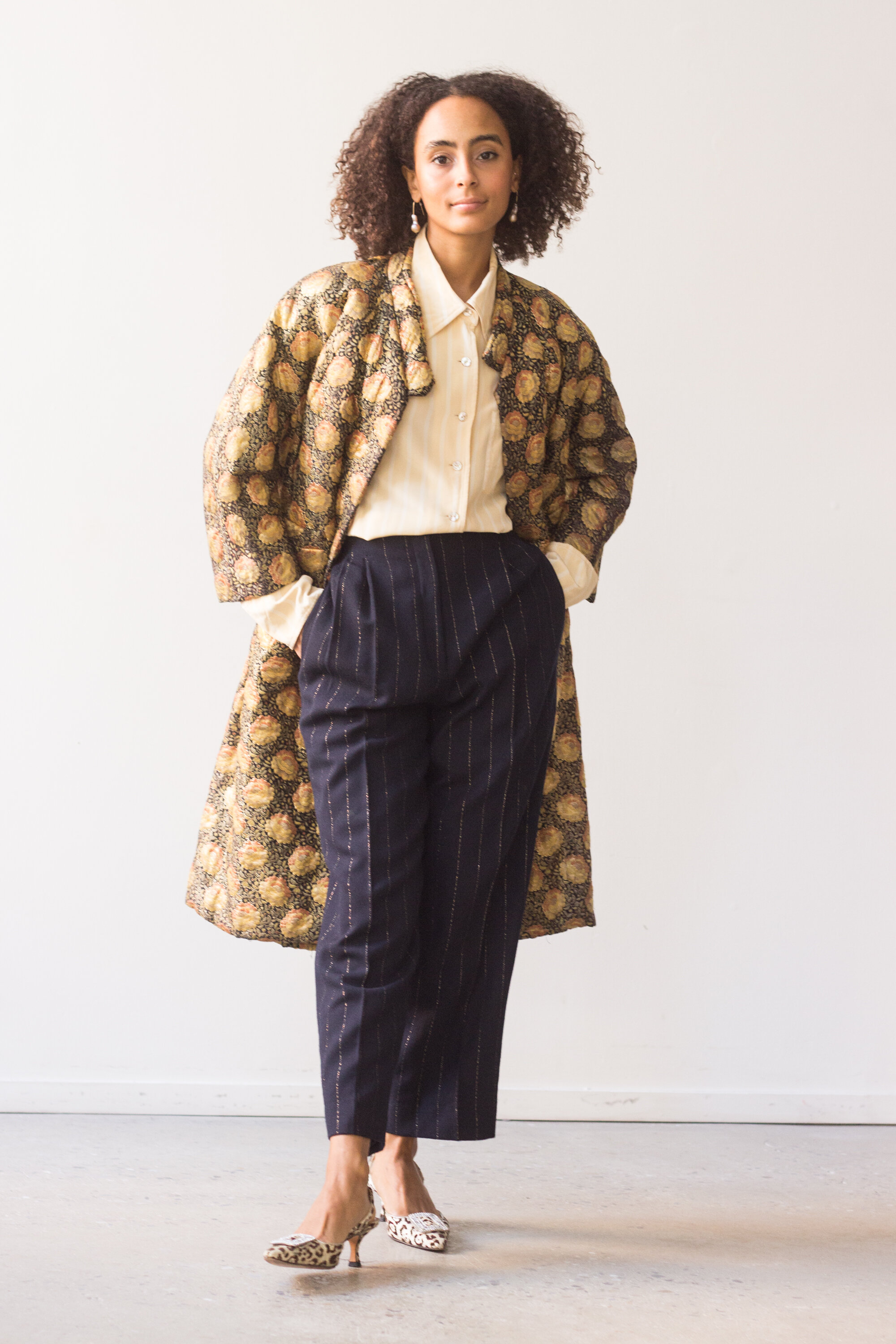 1950s Bergdorf Goodman Gold Arts &amp; Crafts Quilted Jacket