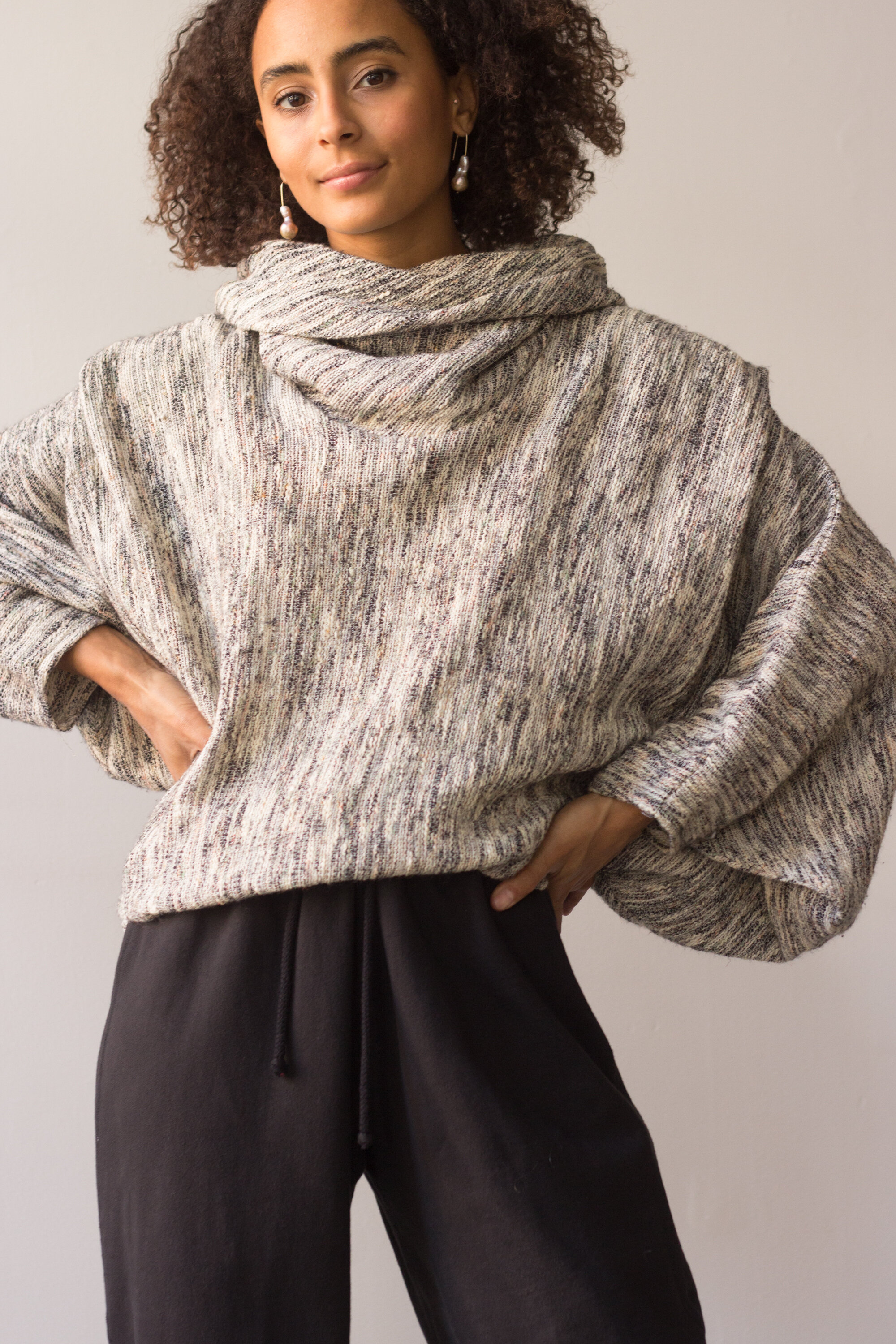 1980s Italian Oversize Cowl Dolman Sweater