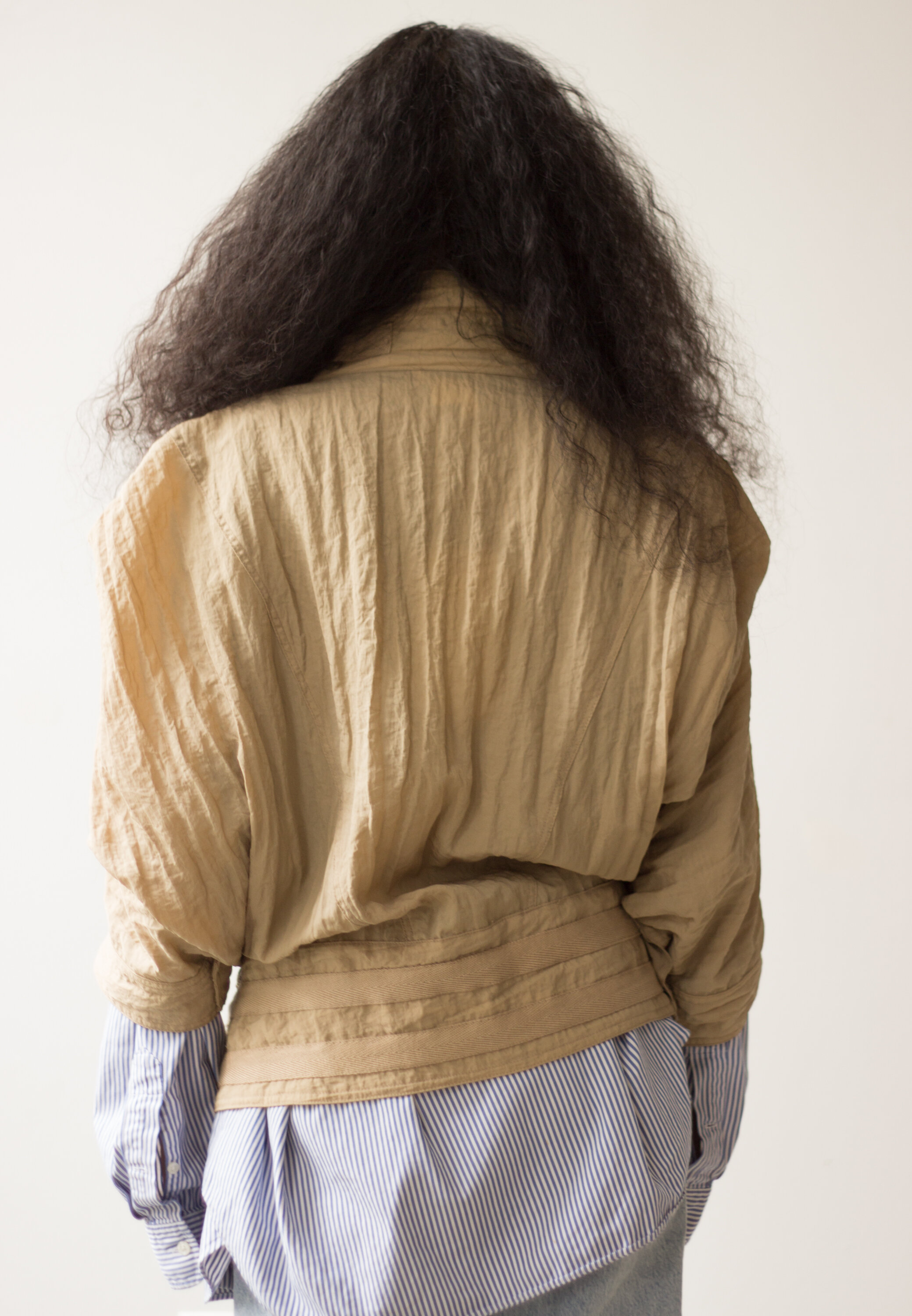 1980s Braziliana Khaki Taffeta Convertible Moto Jacket