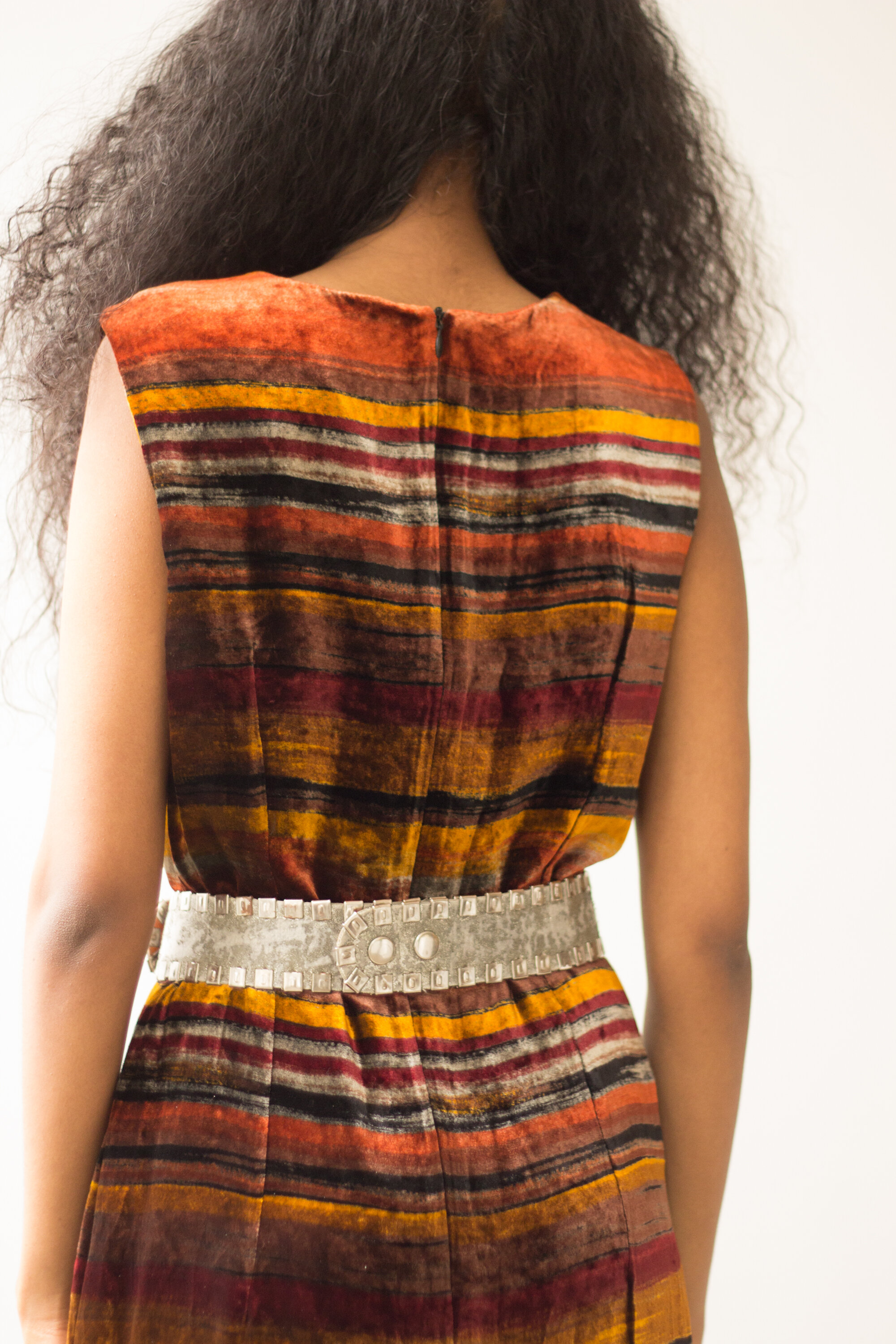 1980s Silver Leather Studded Belt