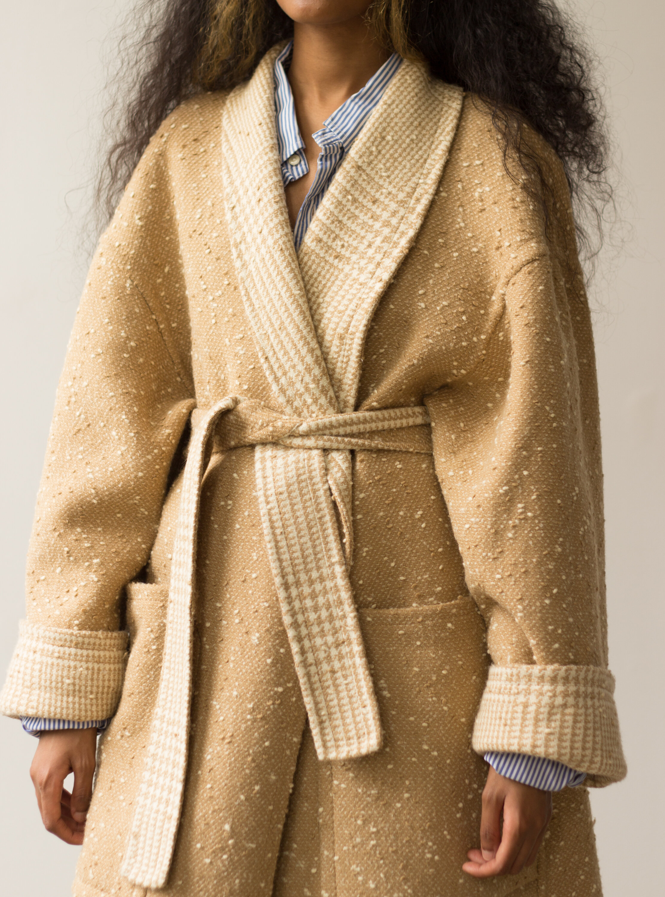 1980s ESCADA Reversible Bouclé Tweed Wrap Coat