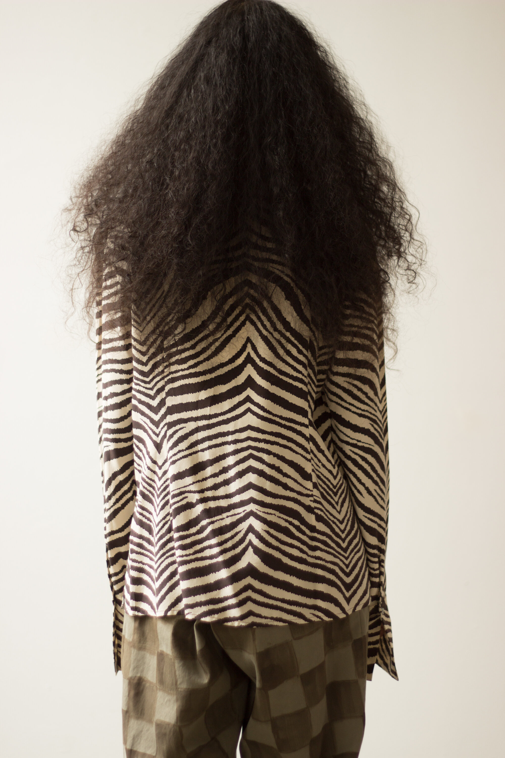 1990s Limited Zebra Print Silk Blouse