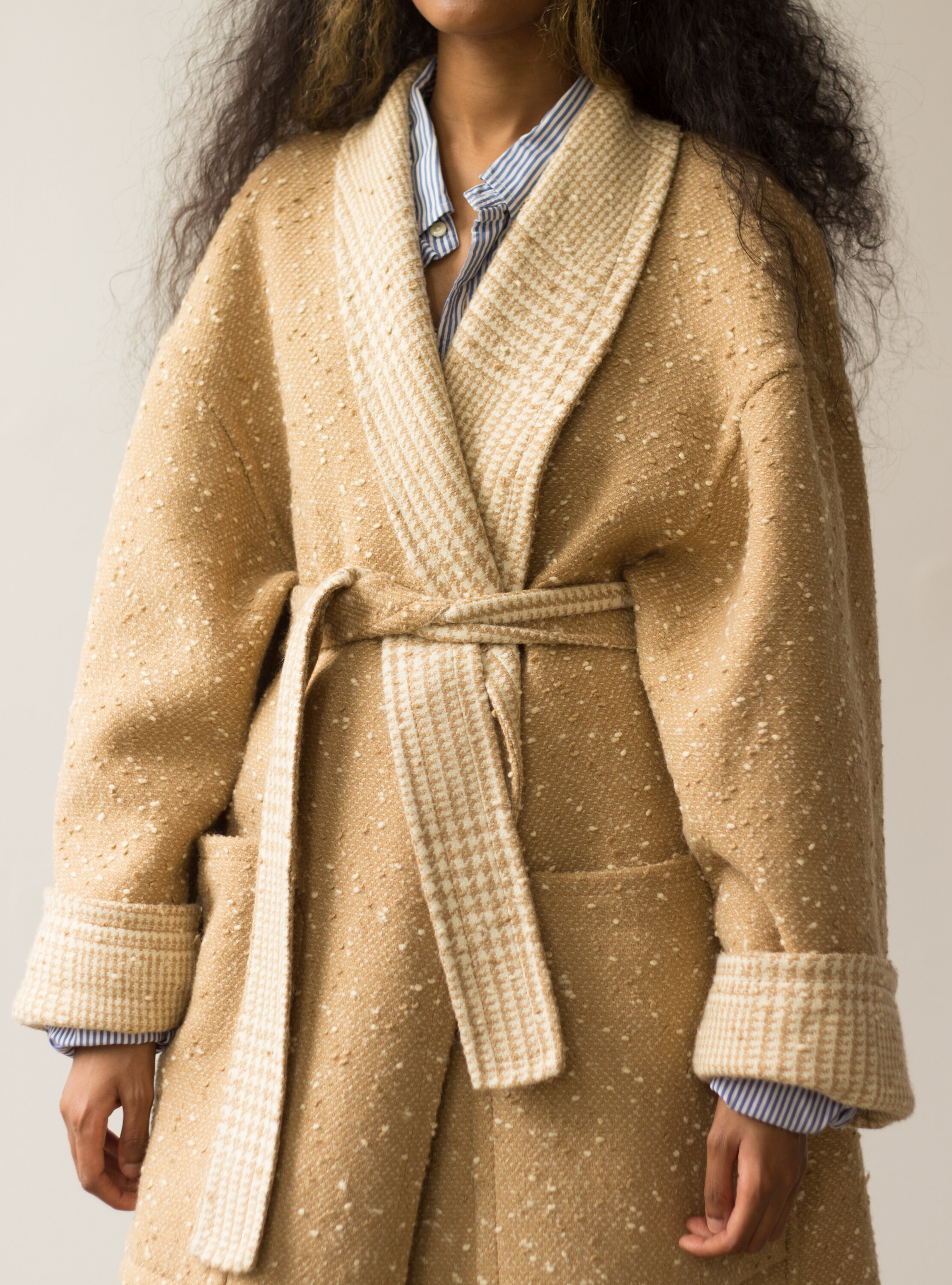 1980s ESCADA Reversible Bouclé Tweed Wrap Coat — Wayward Collection