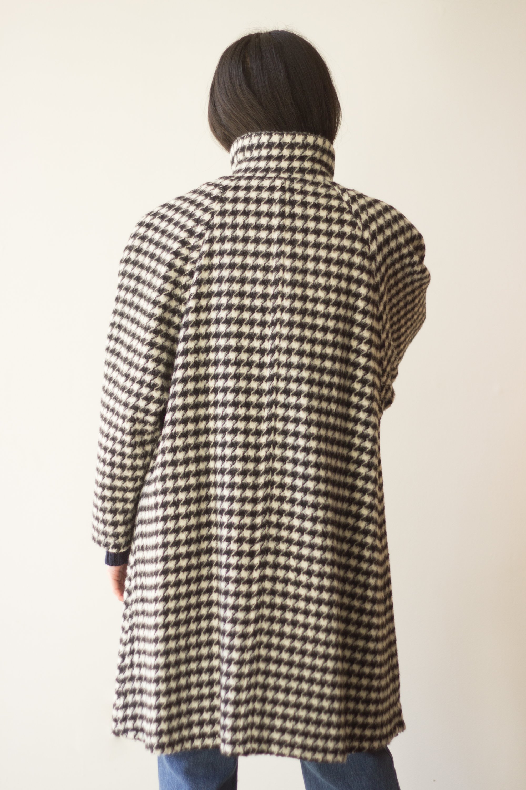 1980s Perry Ellis Houndstooth Dolman Coat