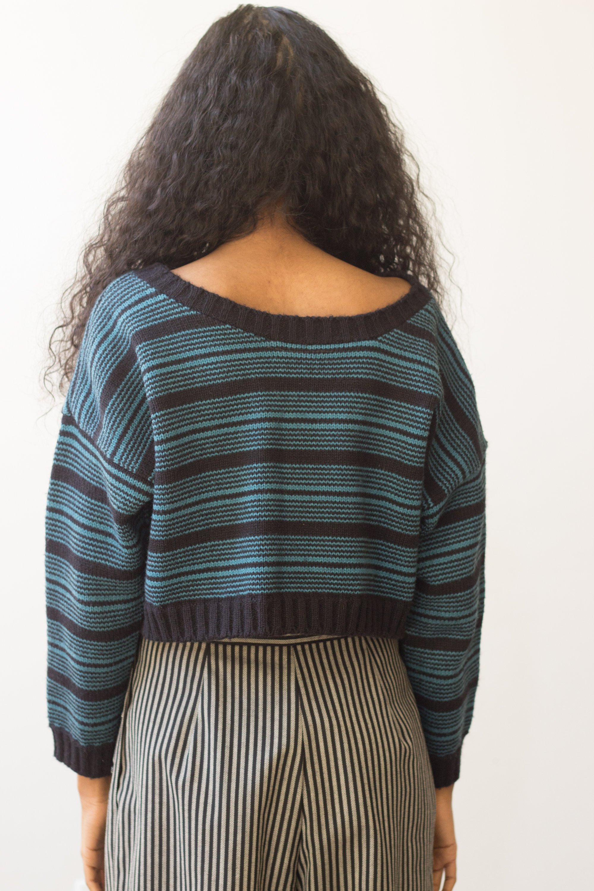 1980s Betsey Johnson Punk Label Striped Sweater