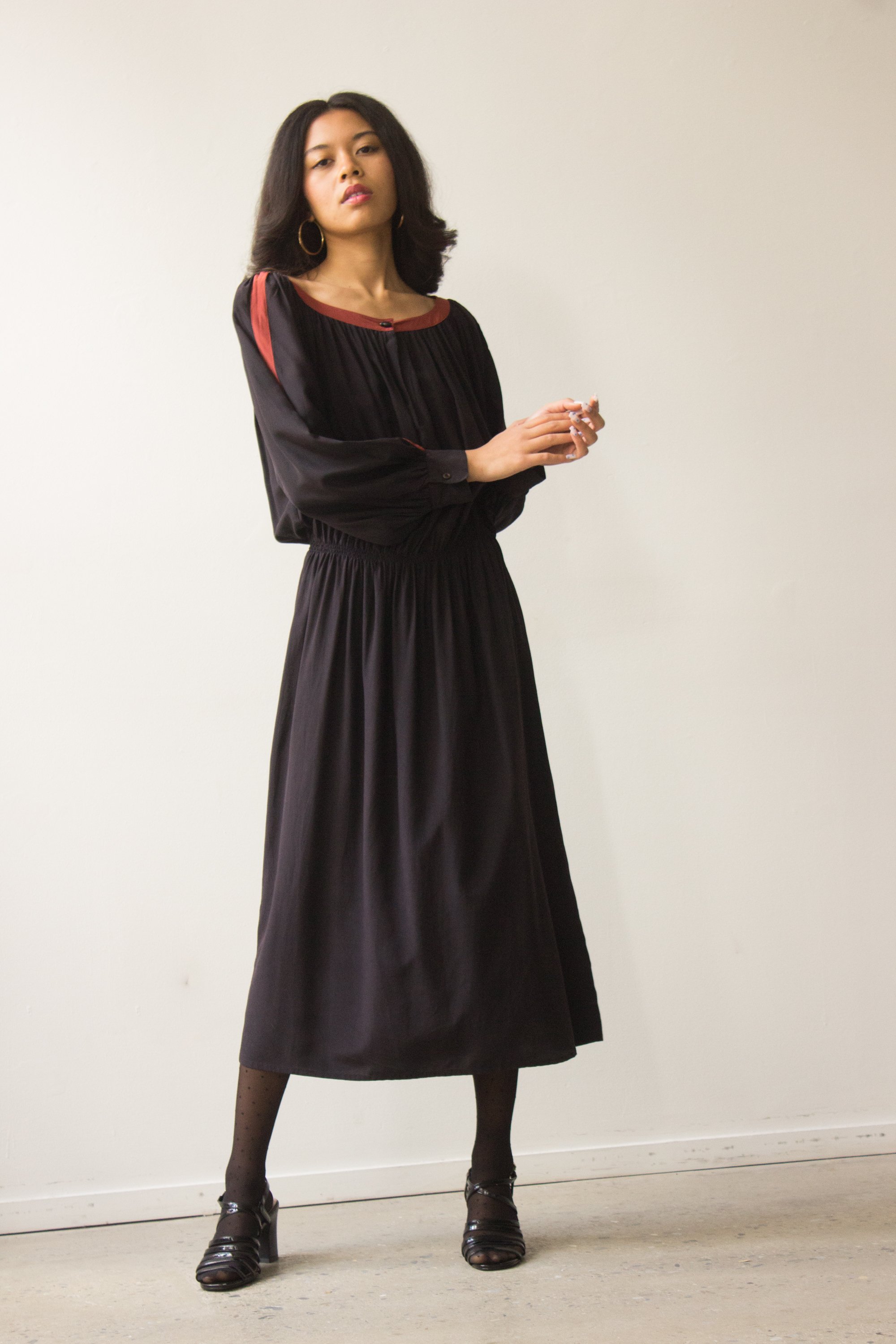 ACA 1980s Umi Collections Silk Dress
