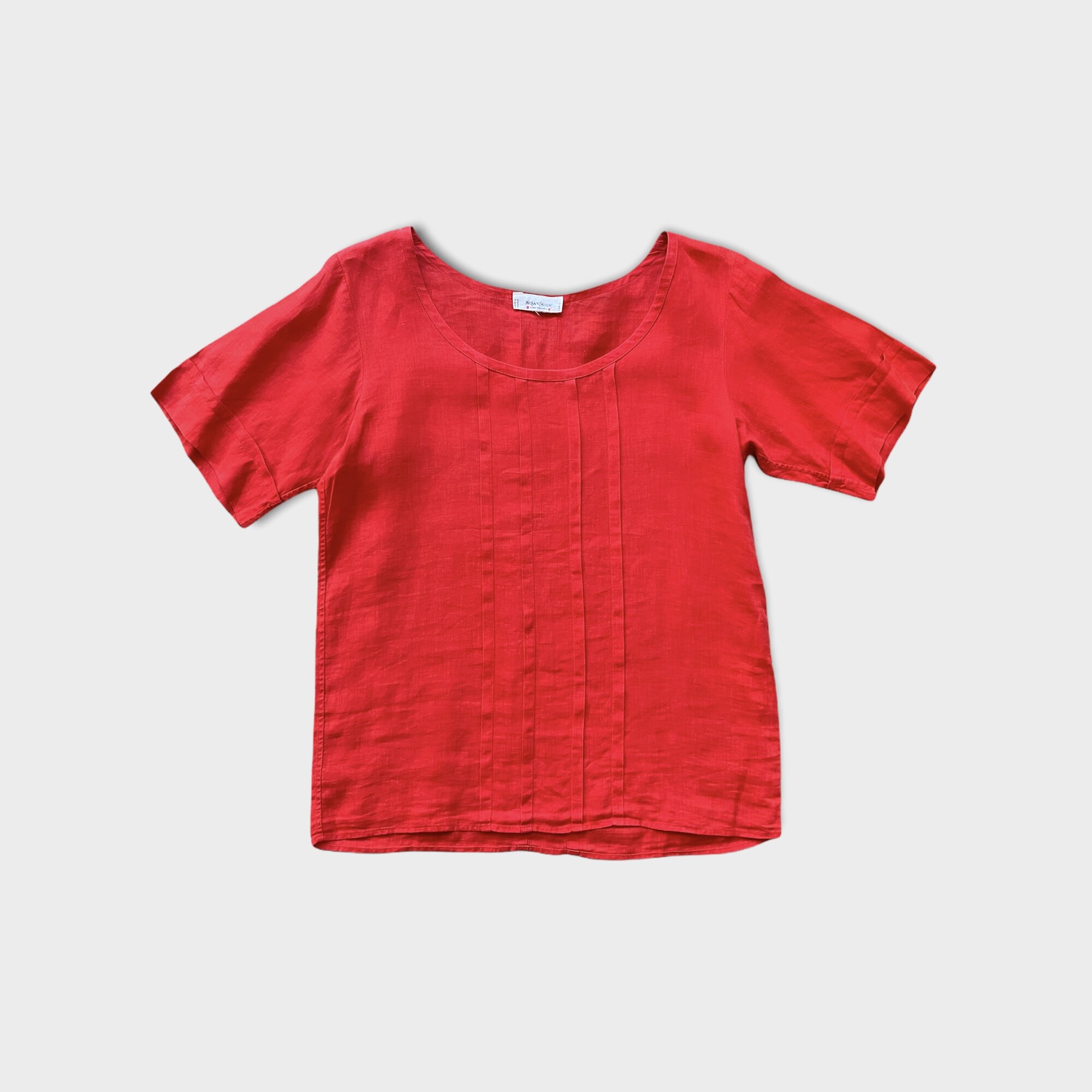 1980s Yves Saint Laurent Linen Shirt - Red