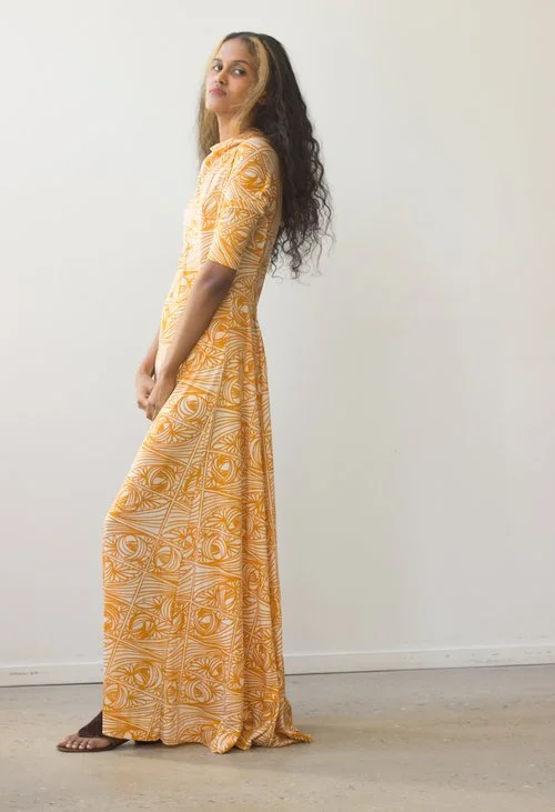 1970 Jerry Melitz Nylon Gauze Maxi Dress