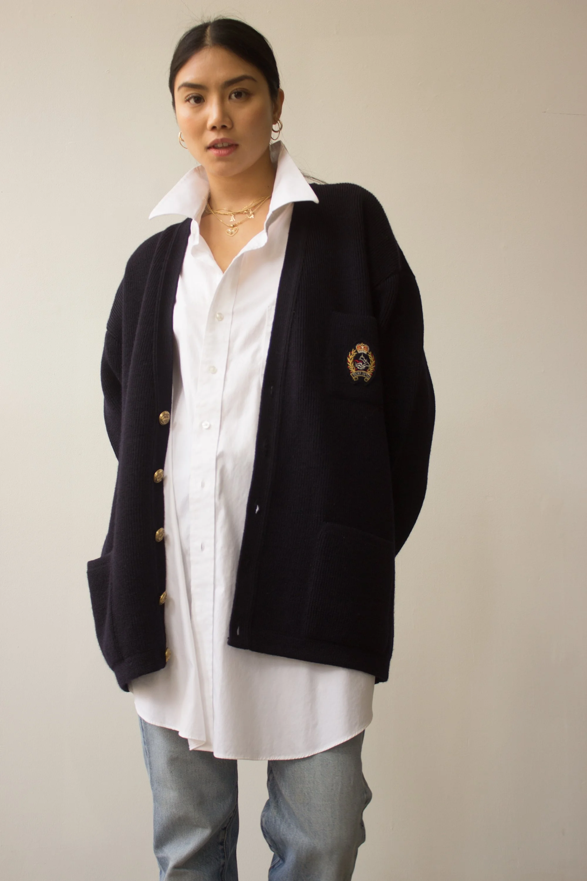 1980s Saint James French Sailor Oversize Wool Cardigan — Wayward 