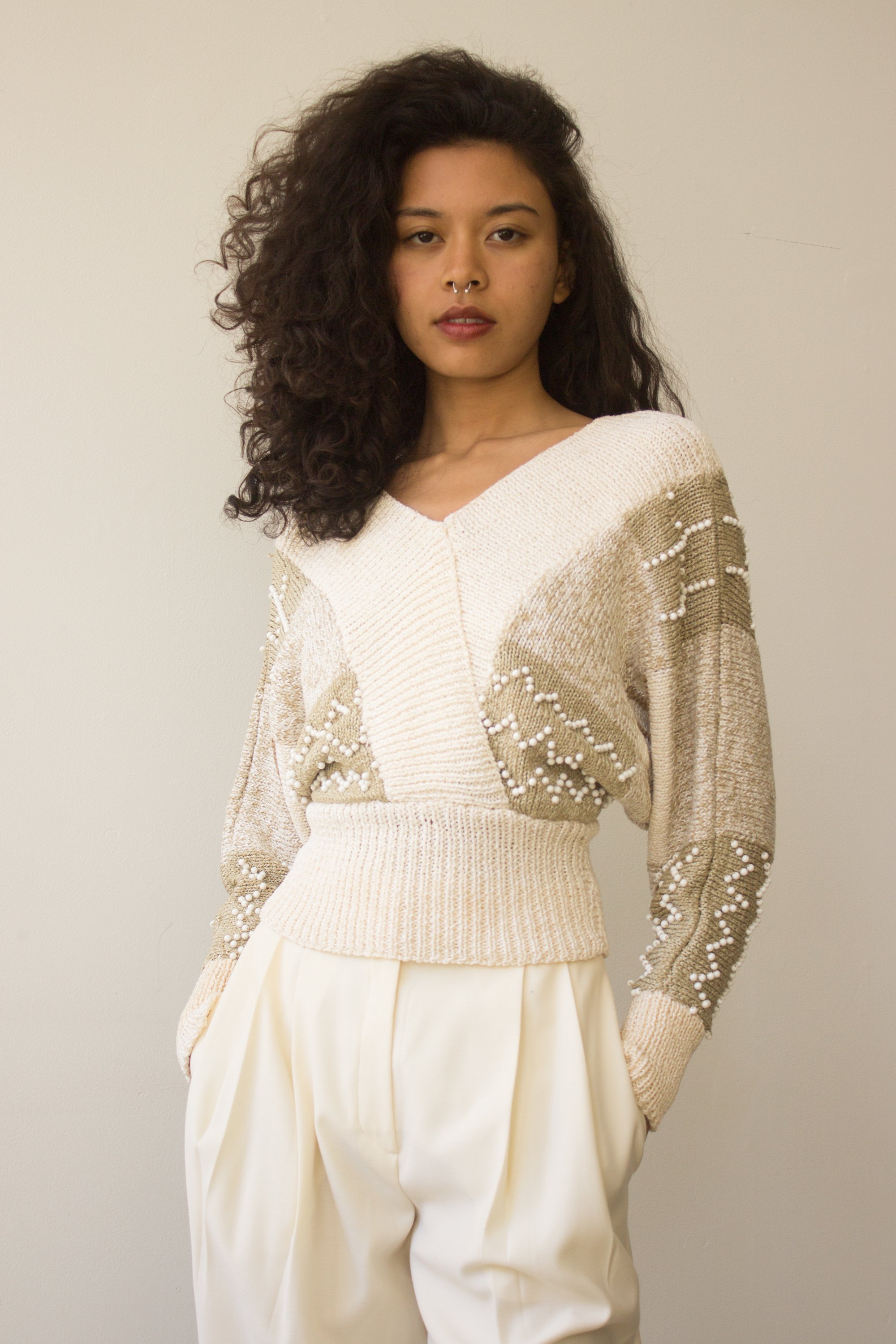 1980s Beaded Dolman Sweater