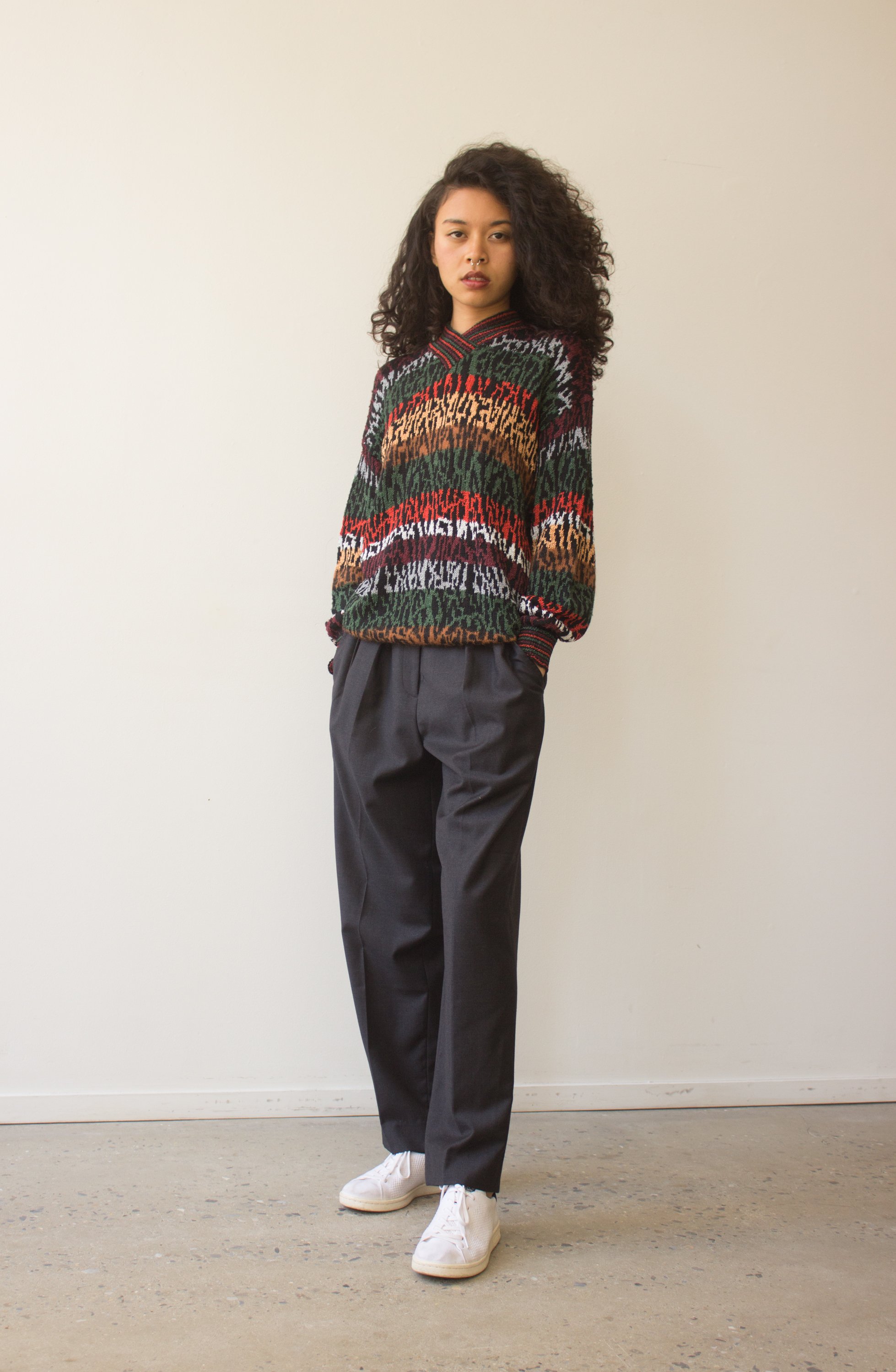 1980s Brenda French Hand-loomed Pullover