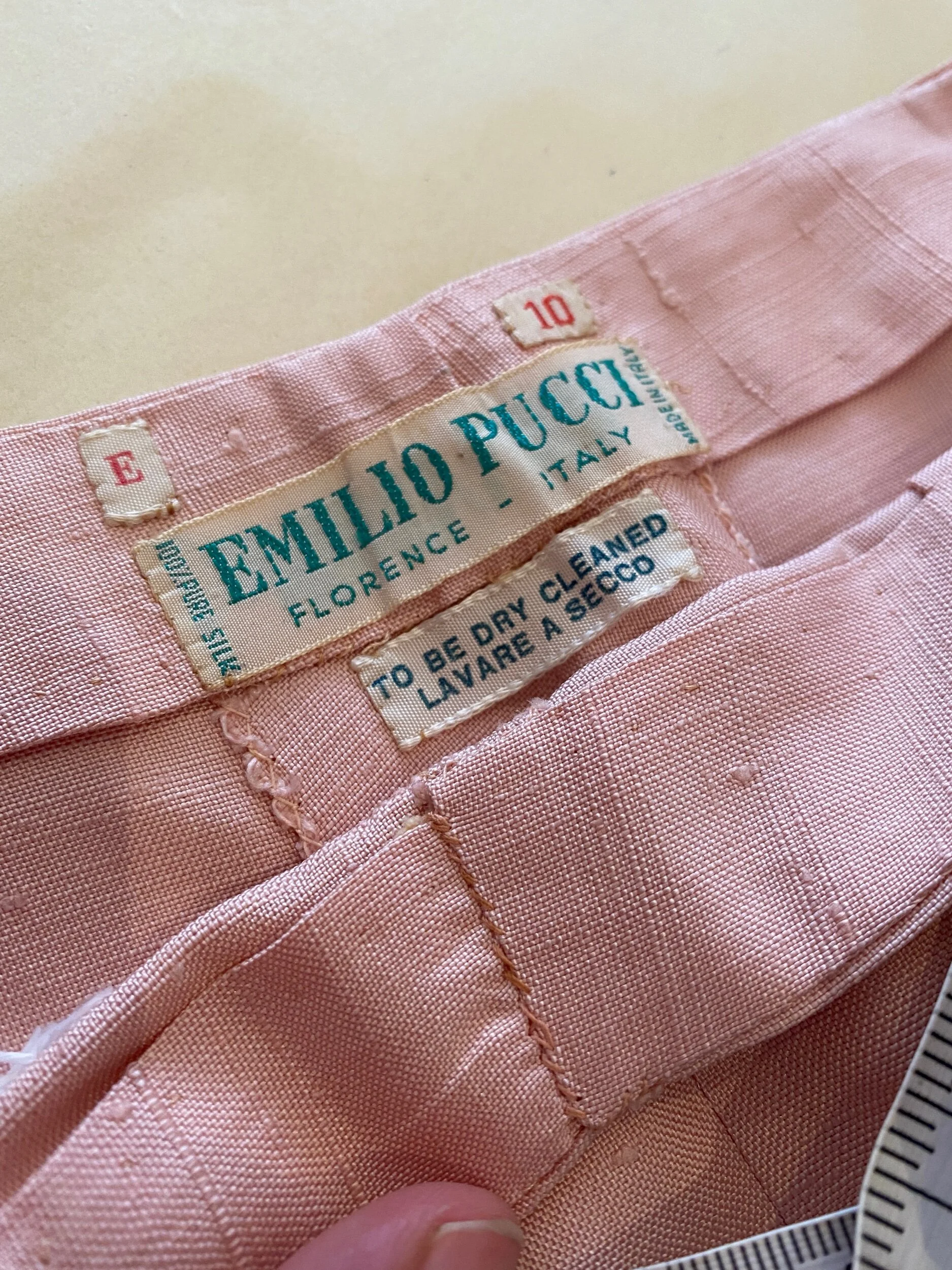 1960s Emilio Pucci Pink Raw Silk Cigarette Pants — Wayward Collection