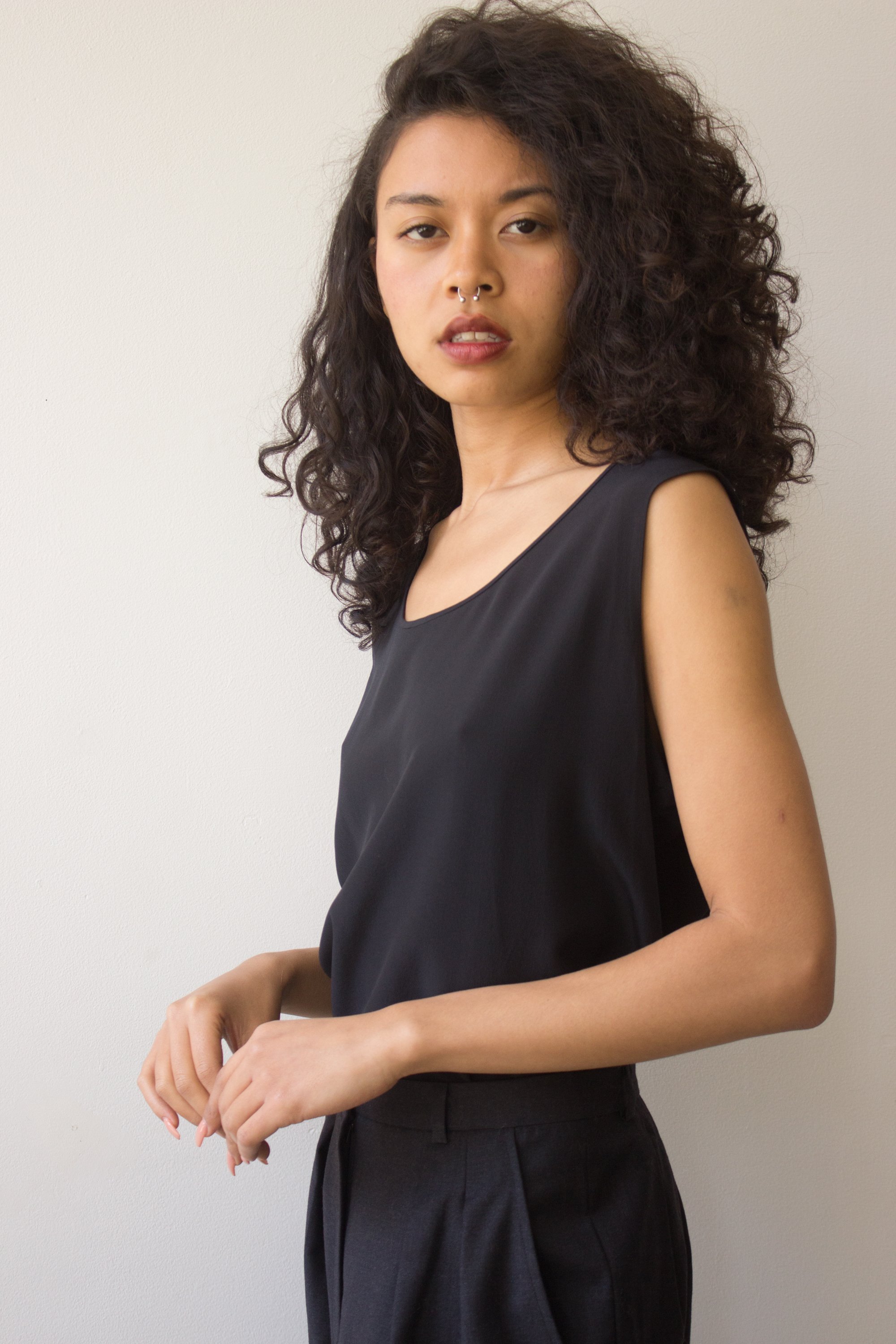 1980s Chanel Silk Sleeveless Top