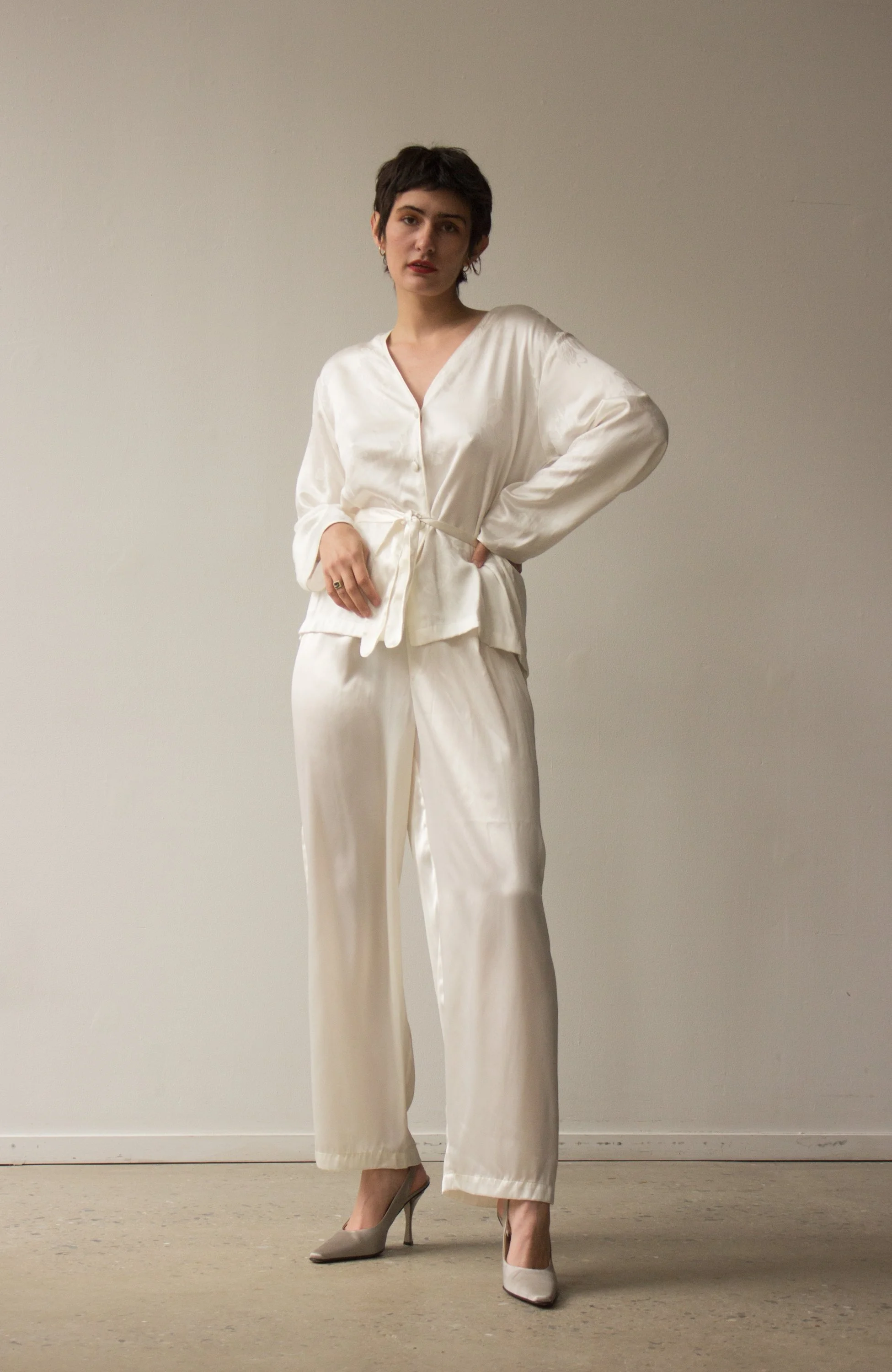 1990s Victoria's Secret Satin Jacquard Pajamas — Wayward Collection