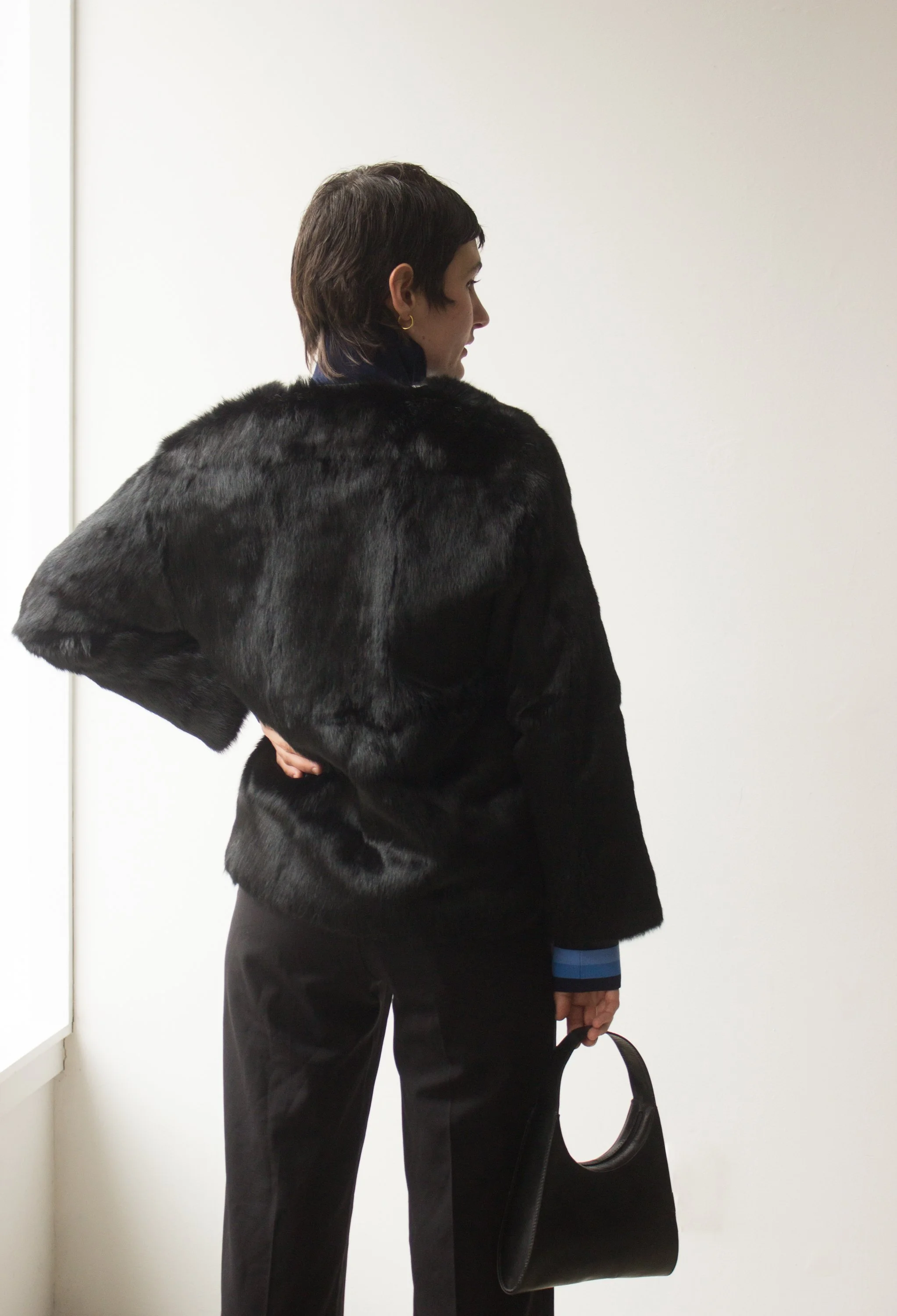 Wayward Rabbit 1980s Black Rabbit Fur Pullover — Wayward Collection