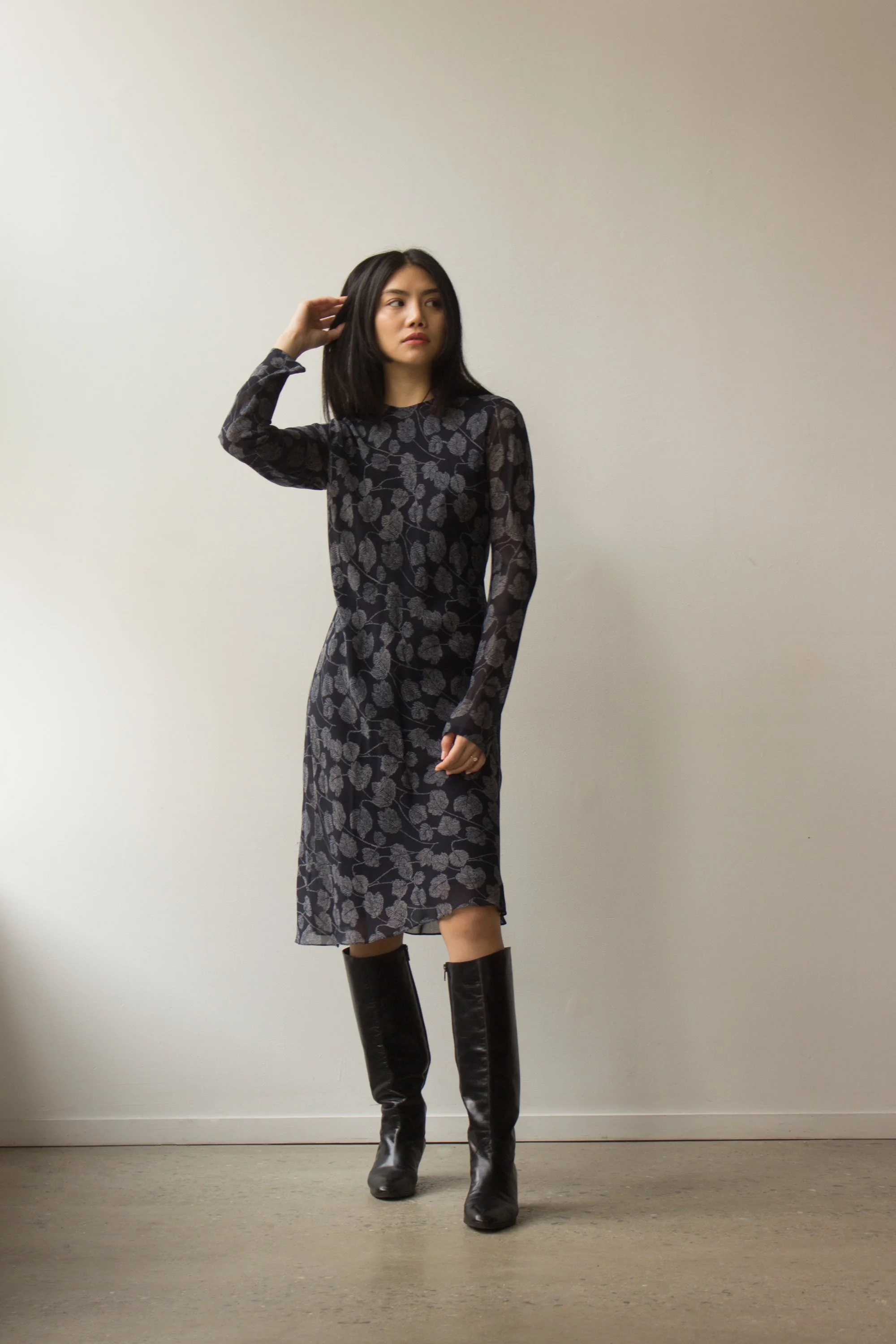 calvin klein silk dress Early 1990s Calvin Klein Collection Silk Wrap Dress  Wayward Collection