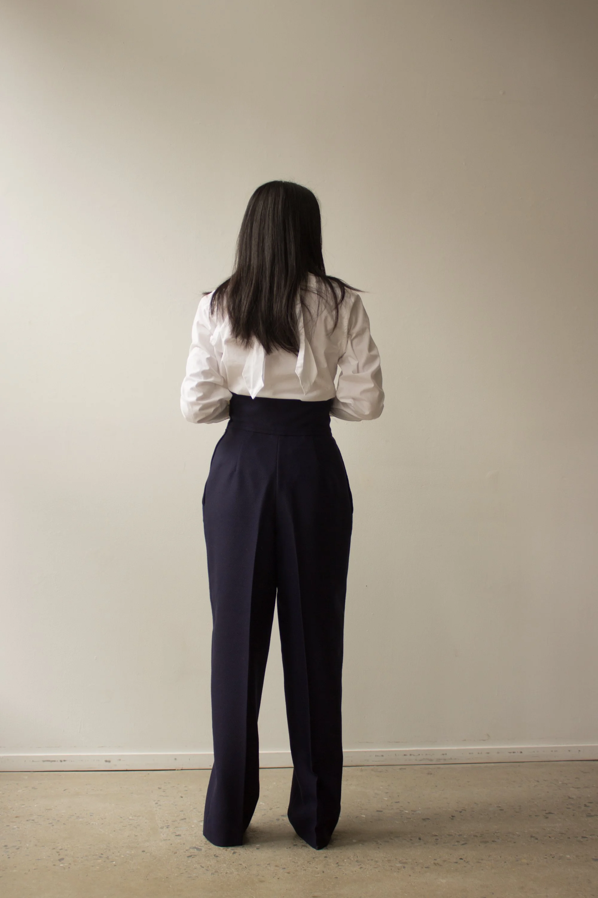 1980s Yves Saint Laurent Wool Jacquard High Waist Trouser 