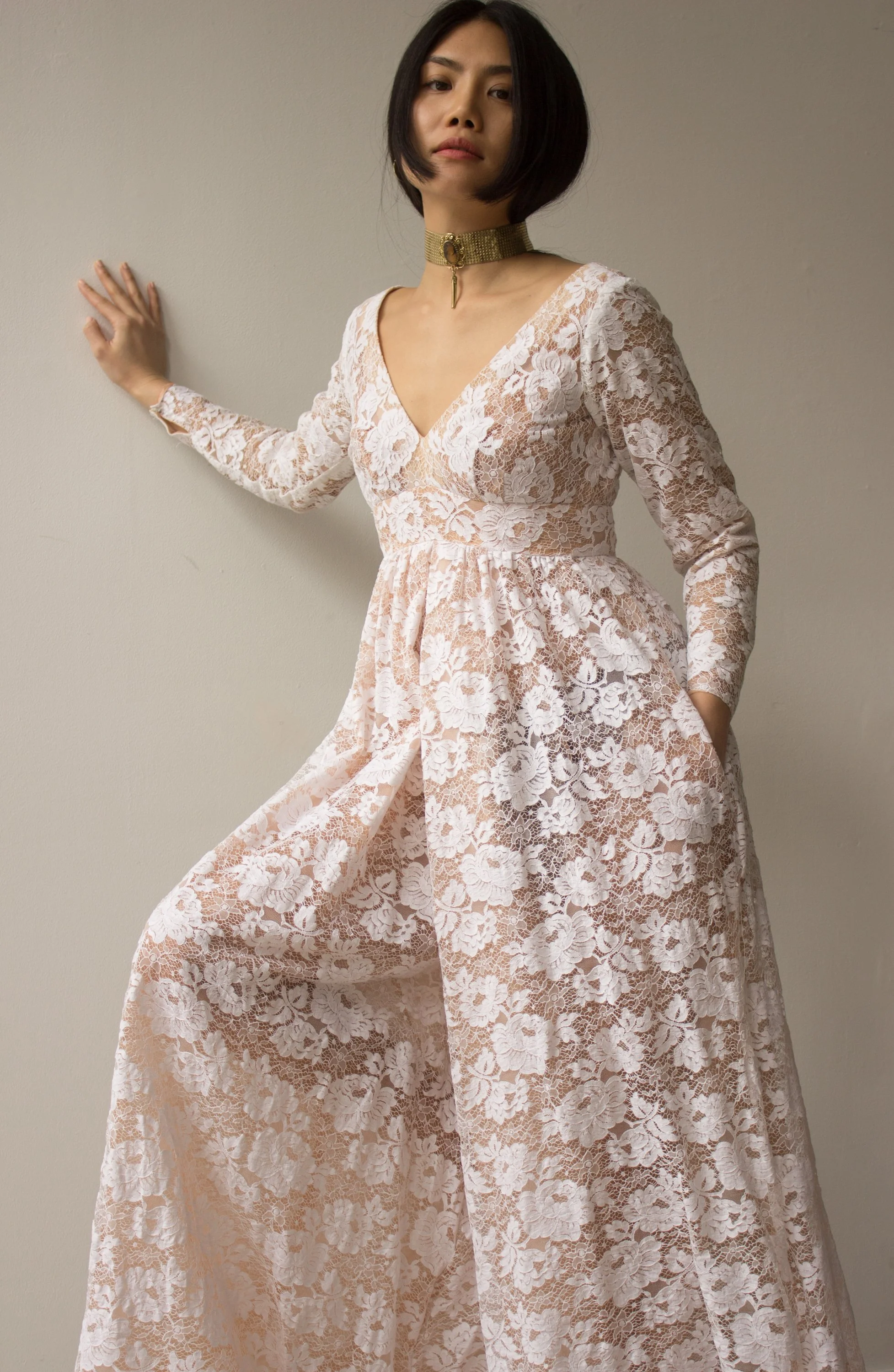 lace trim pleated midi dress ted baker LARNAHH main image 1
