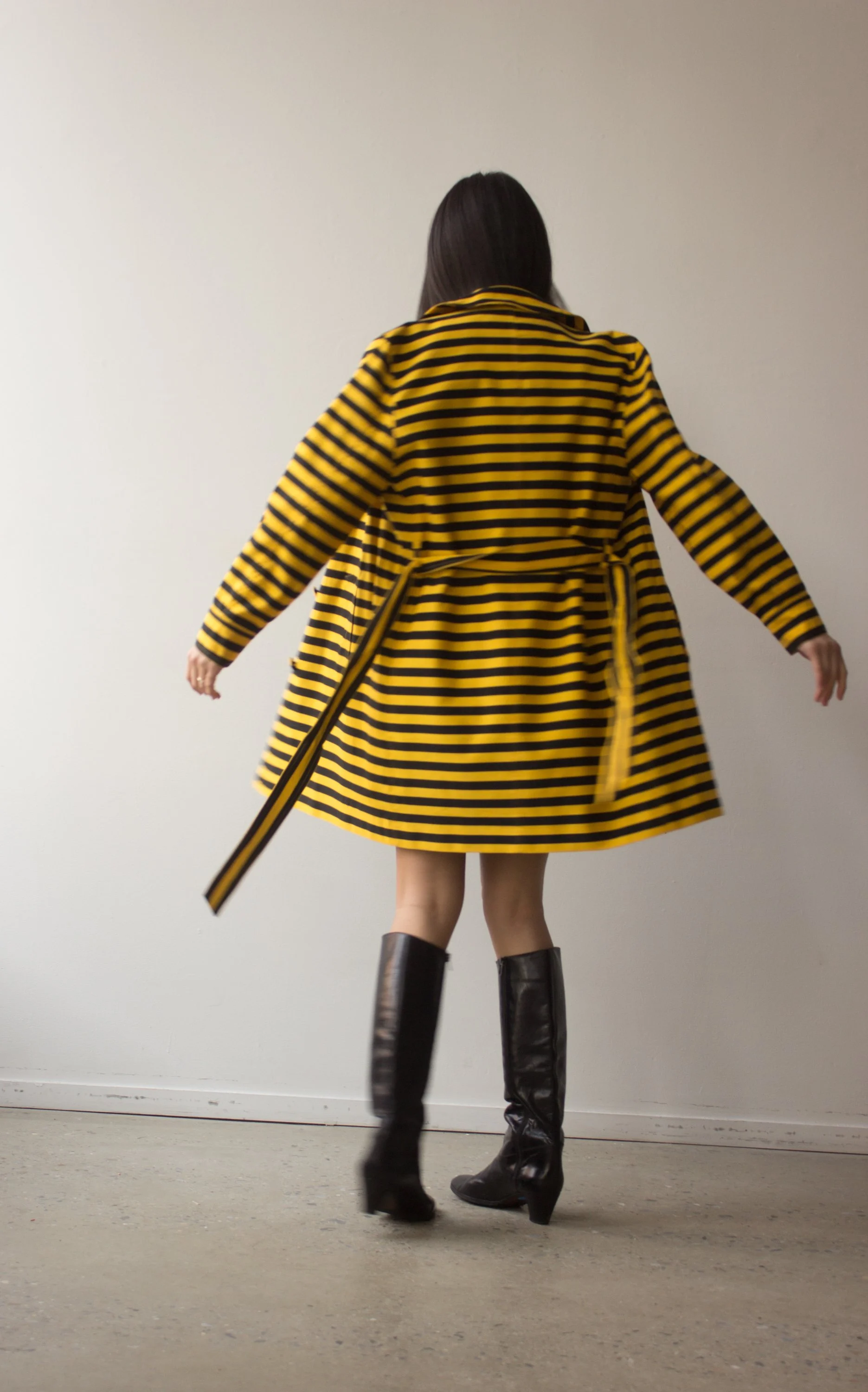 Early 90s Moschino Cheap & Chic Silk Faille Striped Jacket and 