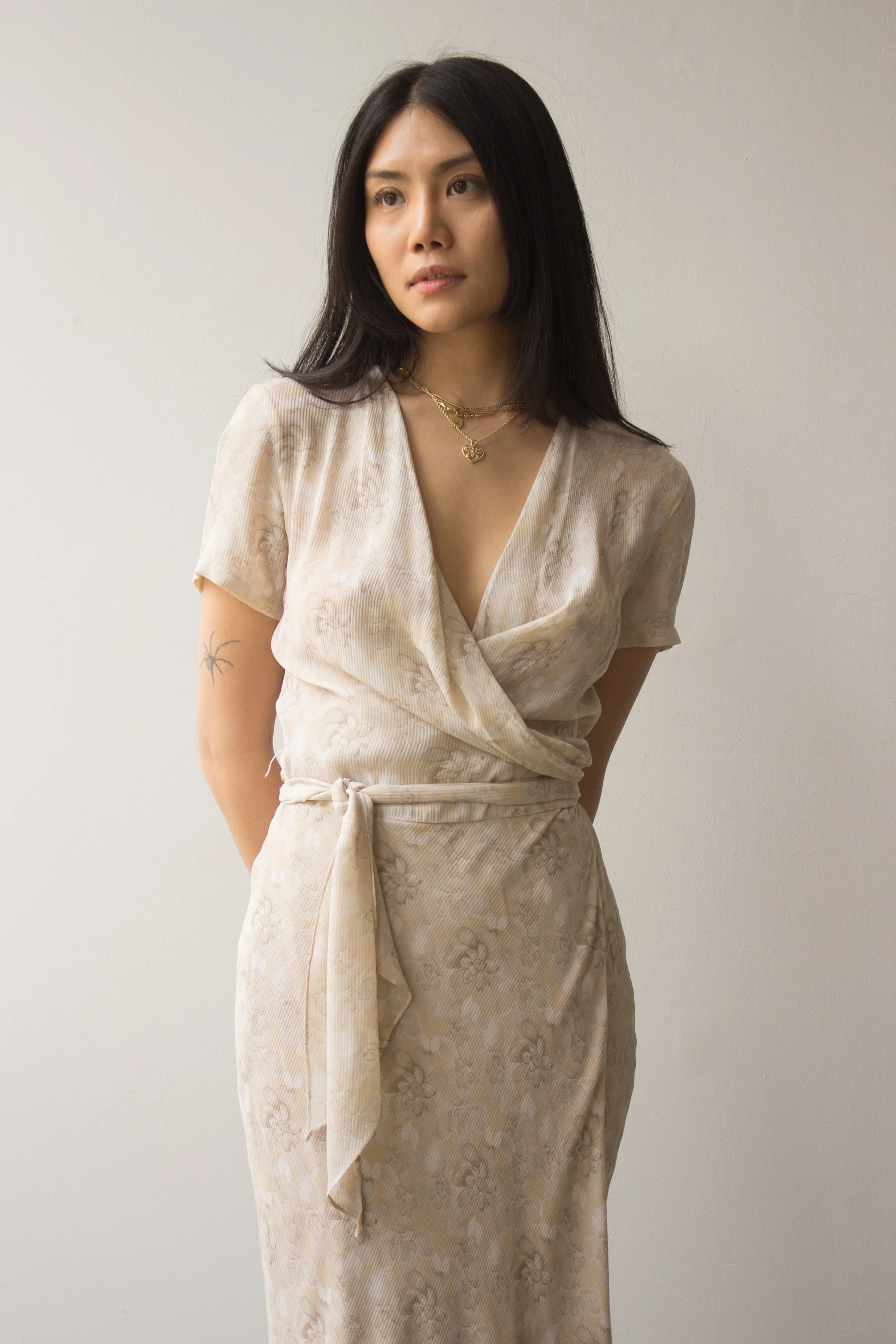 Early 1990s Calvin Klein Collection Silk Wrap Dress Wayward Collection Early 1990s Calvin Klein Collection Silk Wrap Dress Wayward Collection