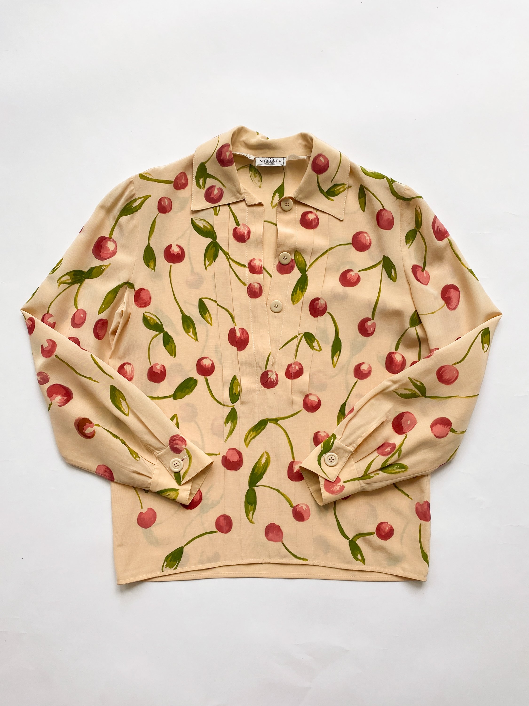 Hand-Painted Motif 1970s Valentino Blouse — Collection