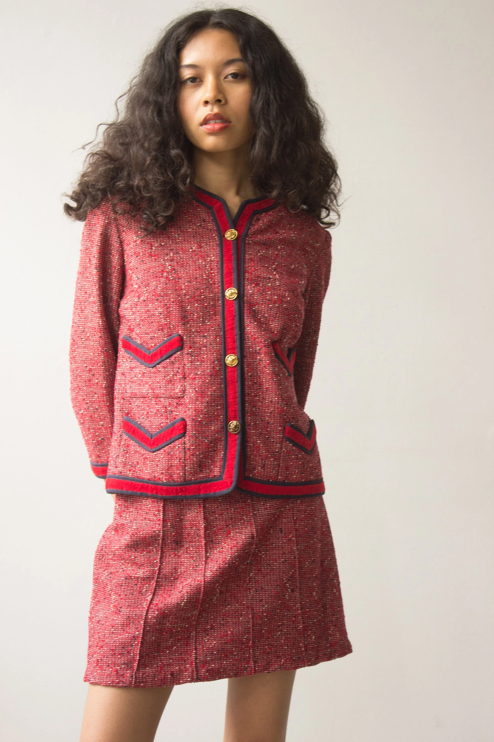 1960s Italian Tweed Mini Skirt Suit — Wayward Collection display picture 1