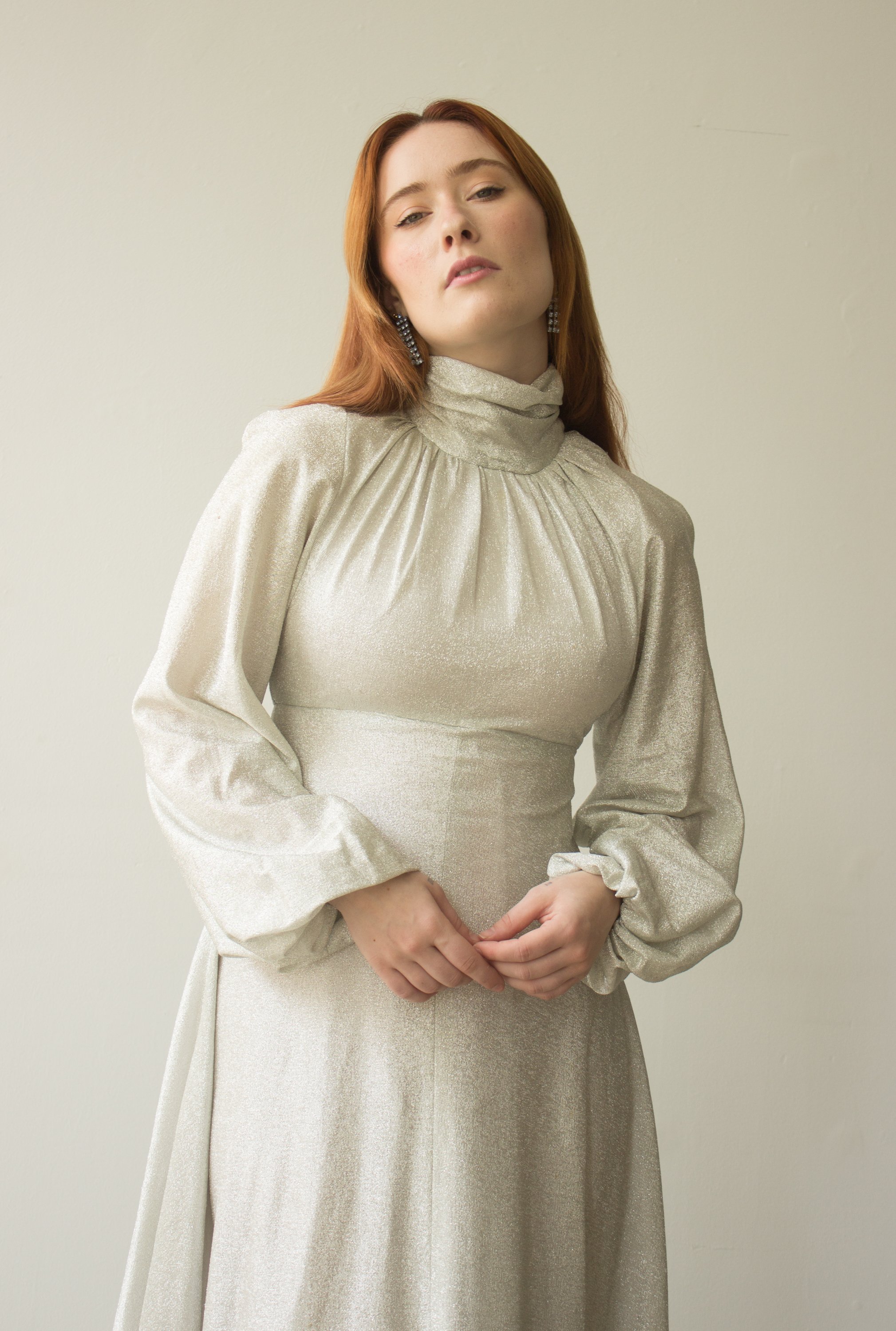 knee length dresses for ladies 1970s Long Sleeve Maxi Dress With Hood Extra Small/Small| Bohème Vintage main image 0
