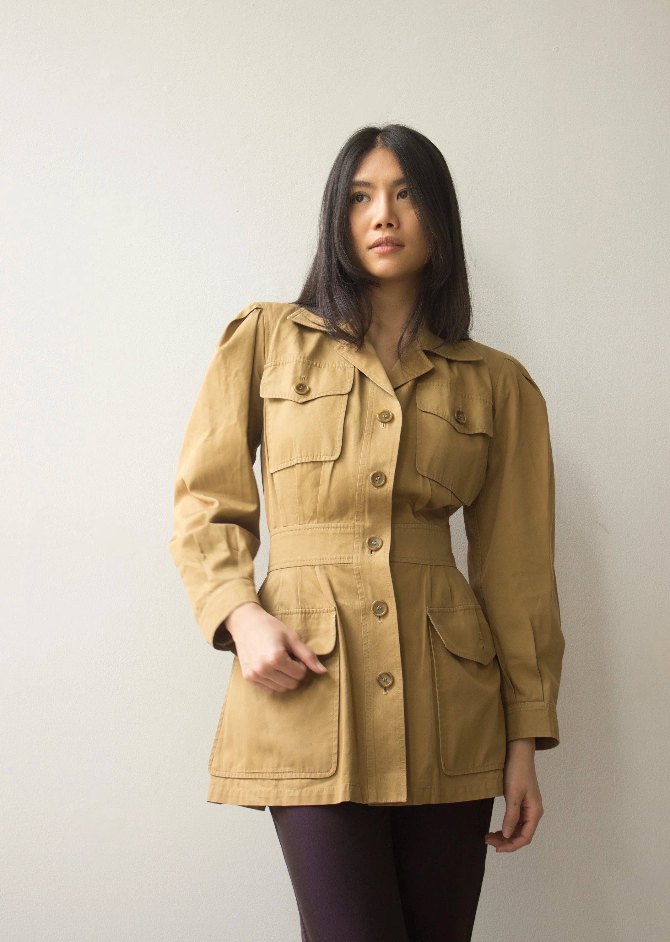1980s Yves Saint Laurent Classic Khaki Safari Jacket — Wayward 