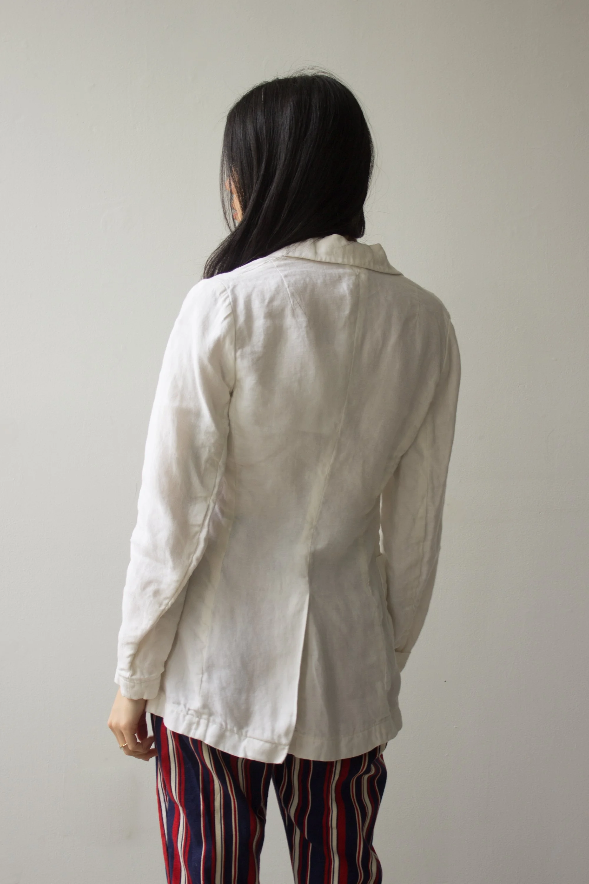 1990s Dries Van Noten White Linen Blazer — Wayward Collection