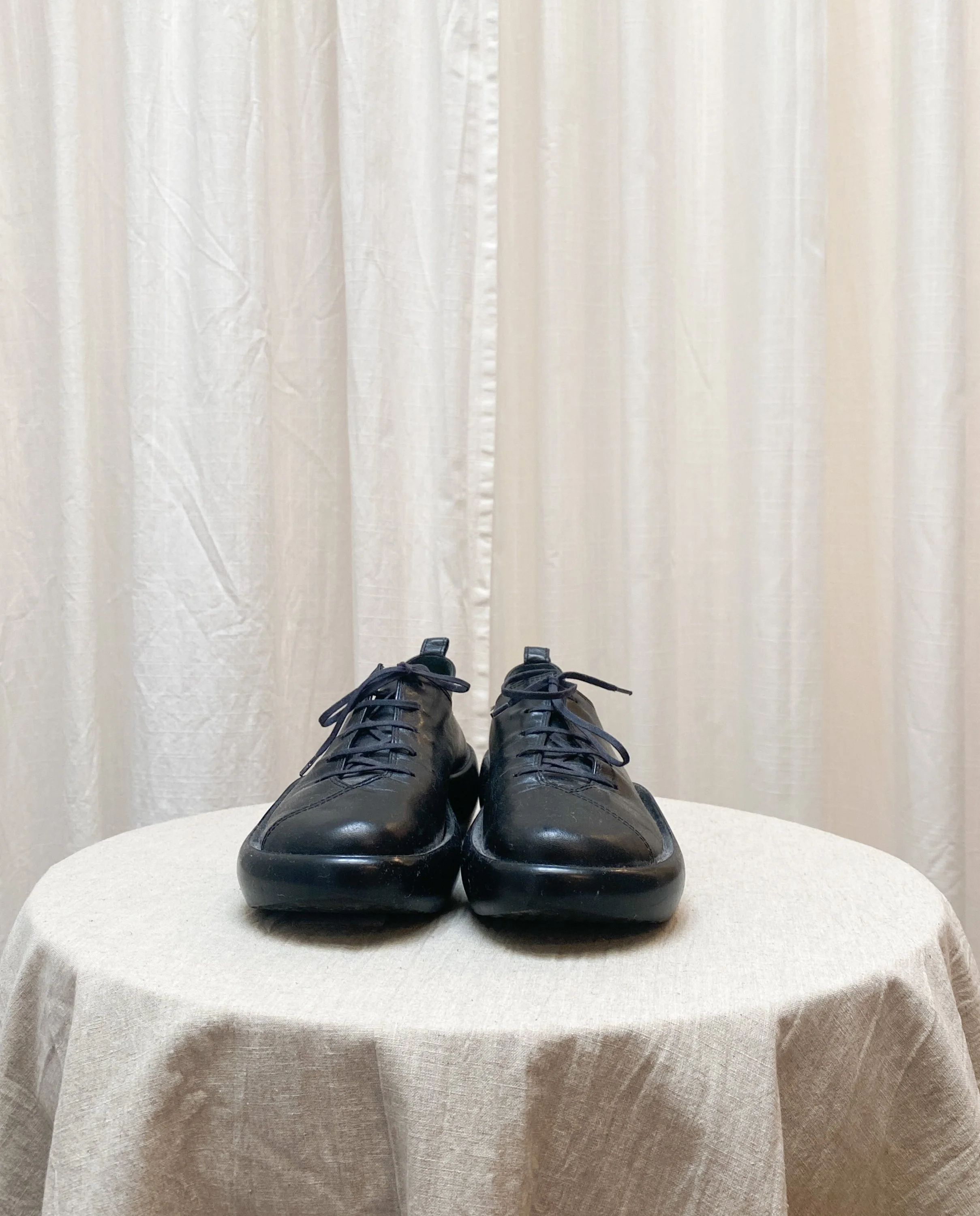 Y2K Robert Clergerie Curvy Leather Flatform Oxfords 