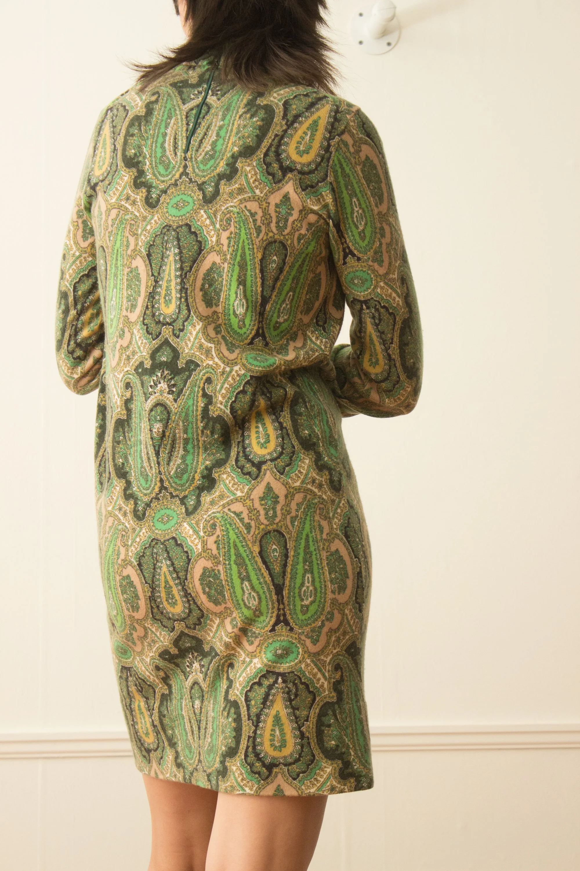 slim fit dress slacks Green Paisley Print Jersey Shirt Dress main image 1