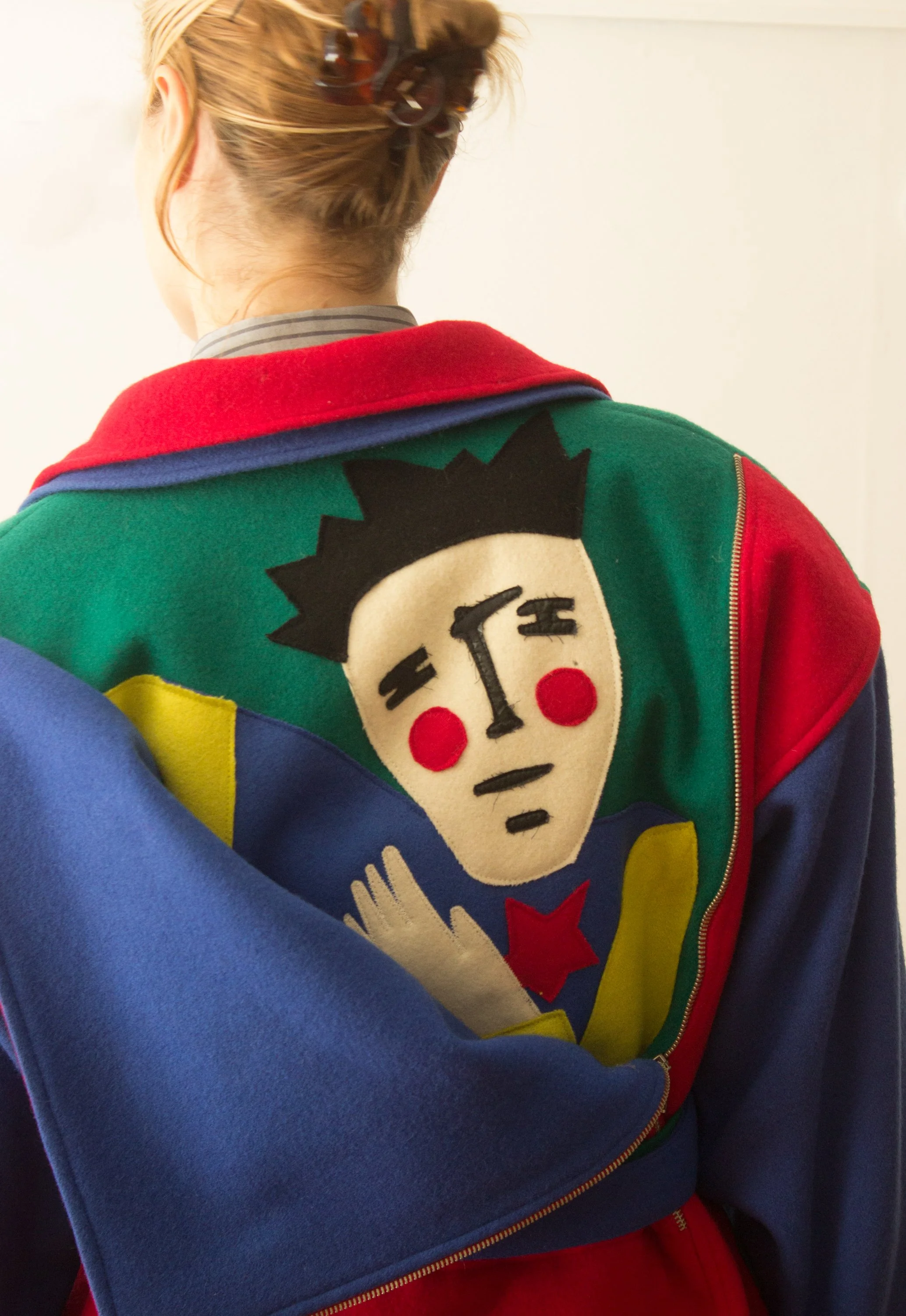 1985 Jean-Charles de Castelbajac Ko & Co Wool Appliqué Moto Jacket 